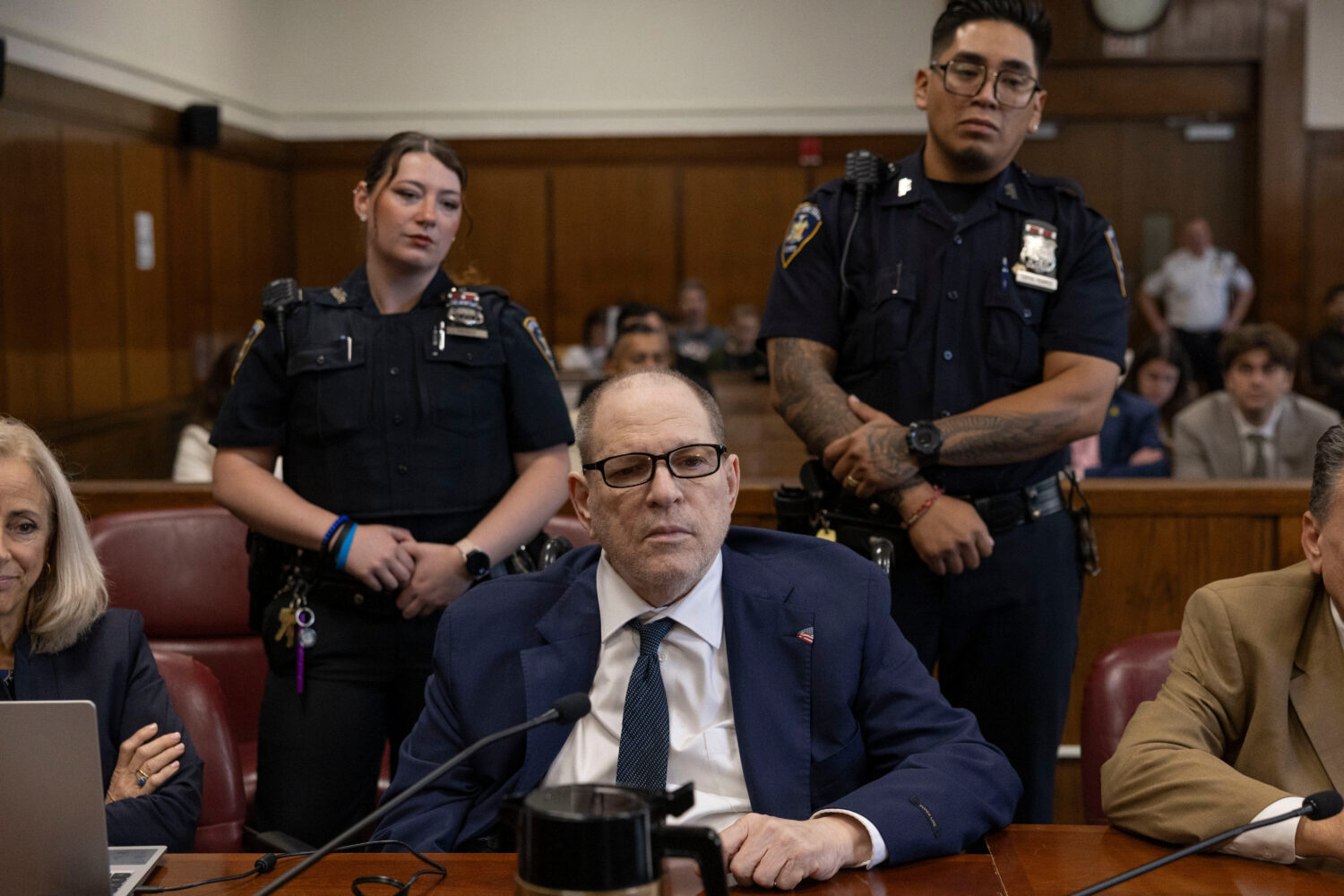 FILE - Harvey Weinstein appears in state court in Manhattan as jurors return to deliberations on a ...