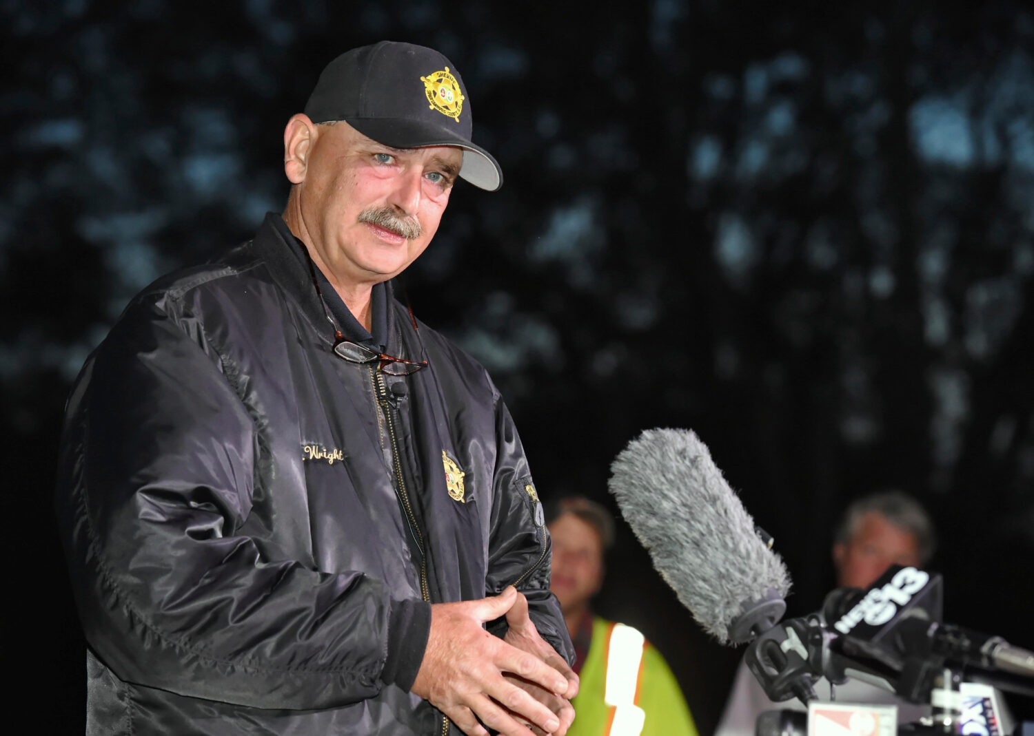 FILE - Spartanburg County Sheriff Chuck Wright speaks during a news conference in front of Todd Koh...