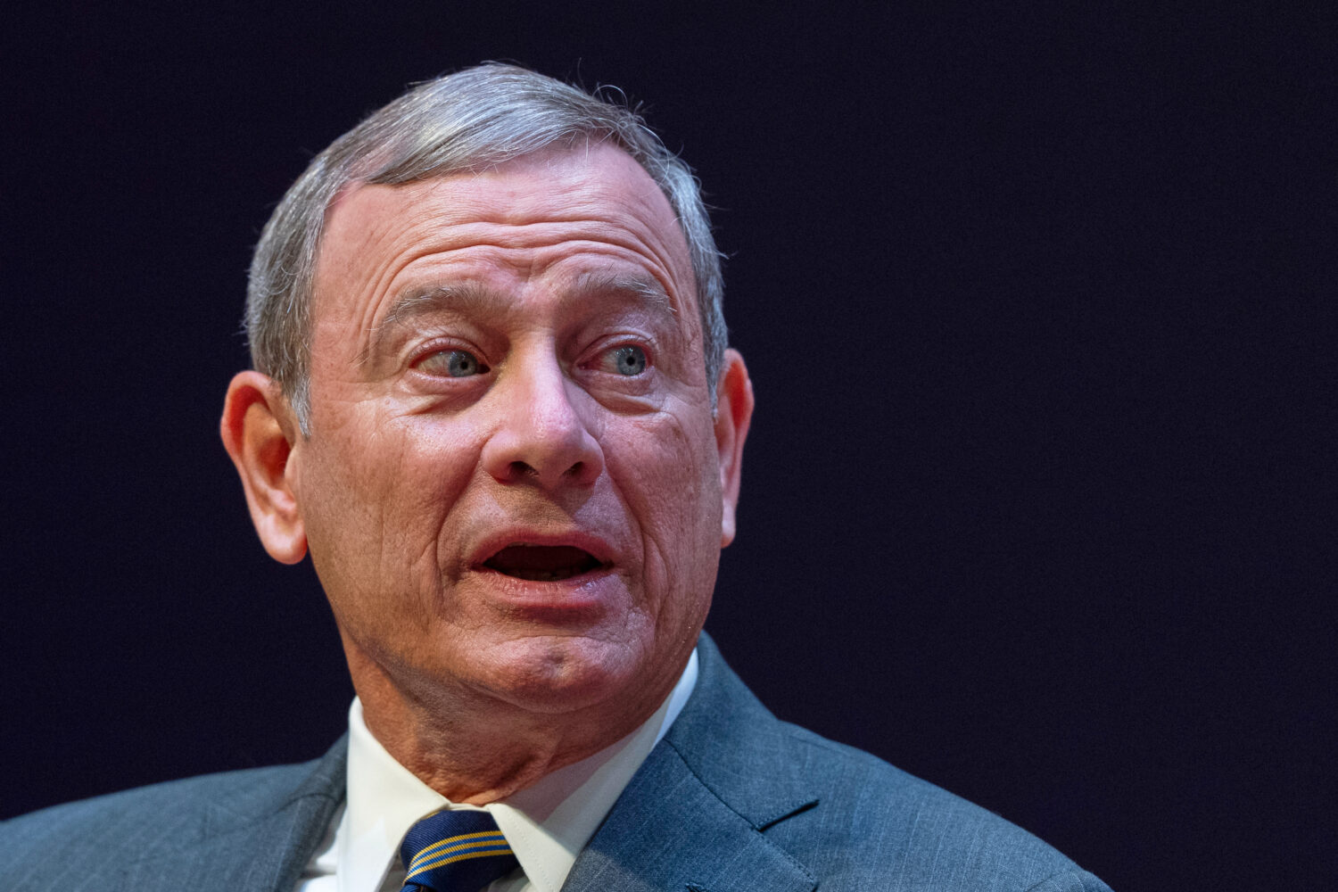 Chief Justice of the United States John Roberts speaks during lecture to the Georgetown Law School ...