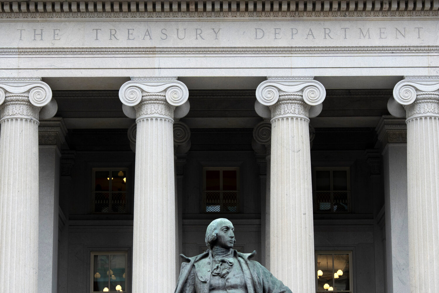 FILE - The Treasury Department building is seen, March 13, 2025, in Washington. (AP Photo/Alex Bran...