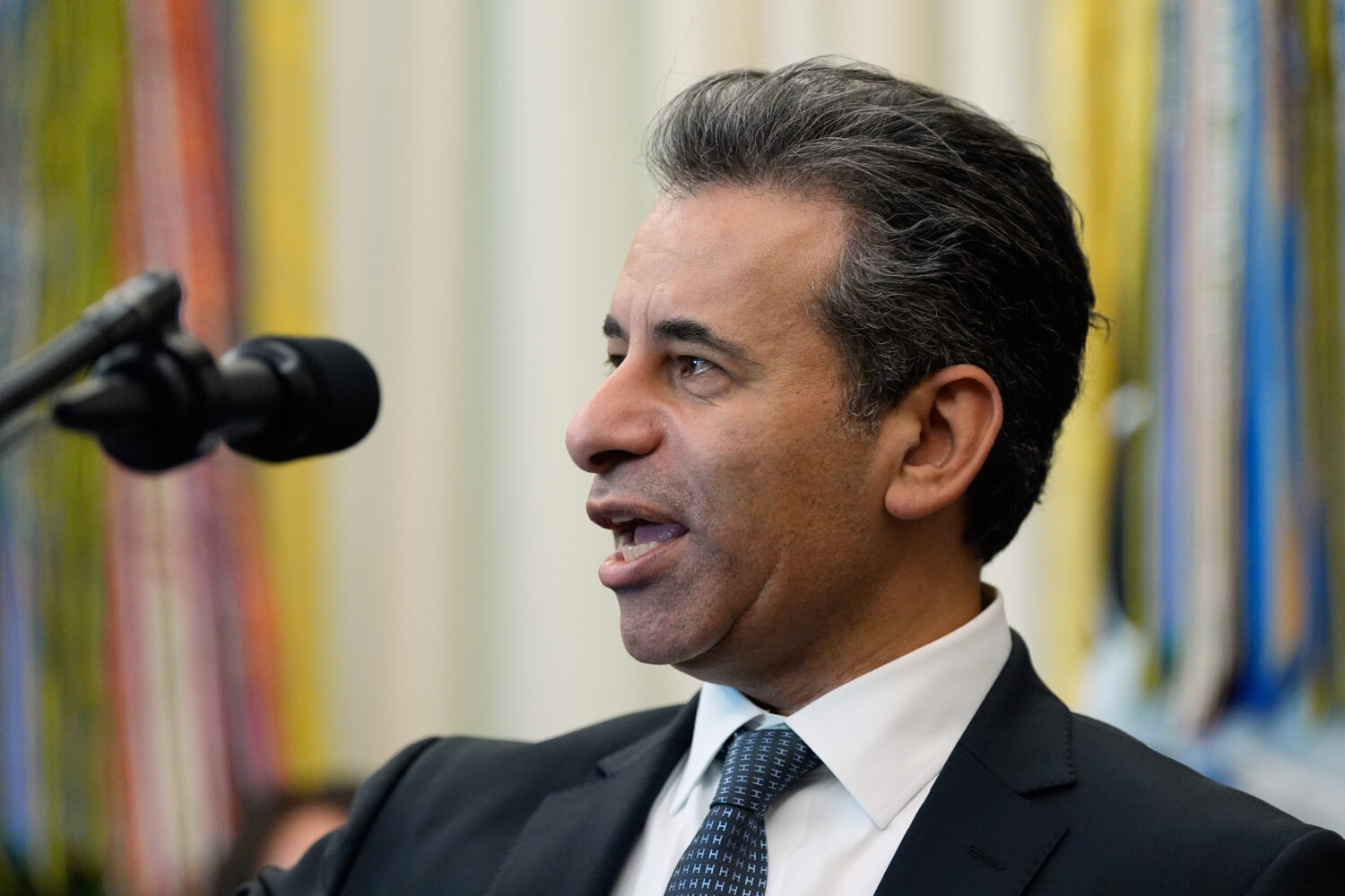 Dr. Marty Makary, commissioner of the Food and Drug Administration, speaks in the Oval Office of th...