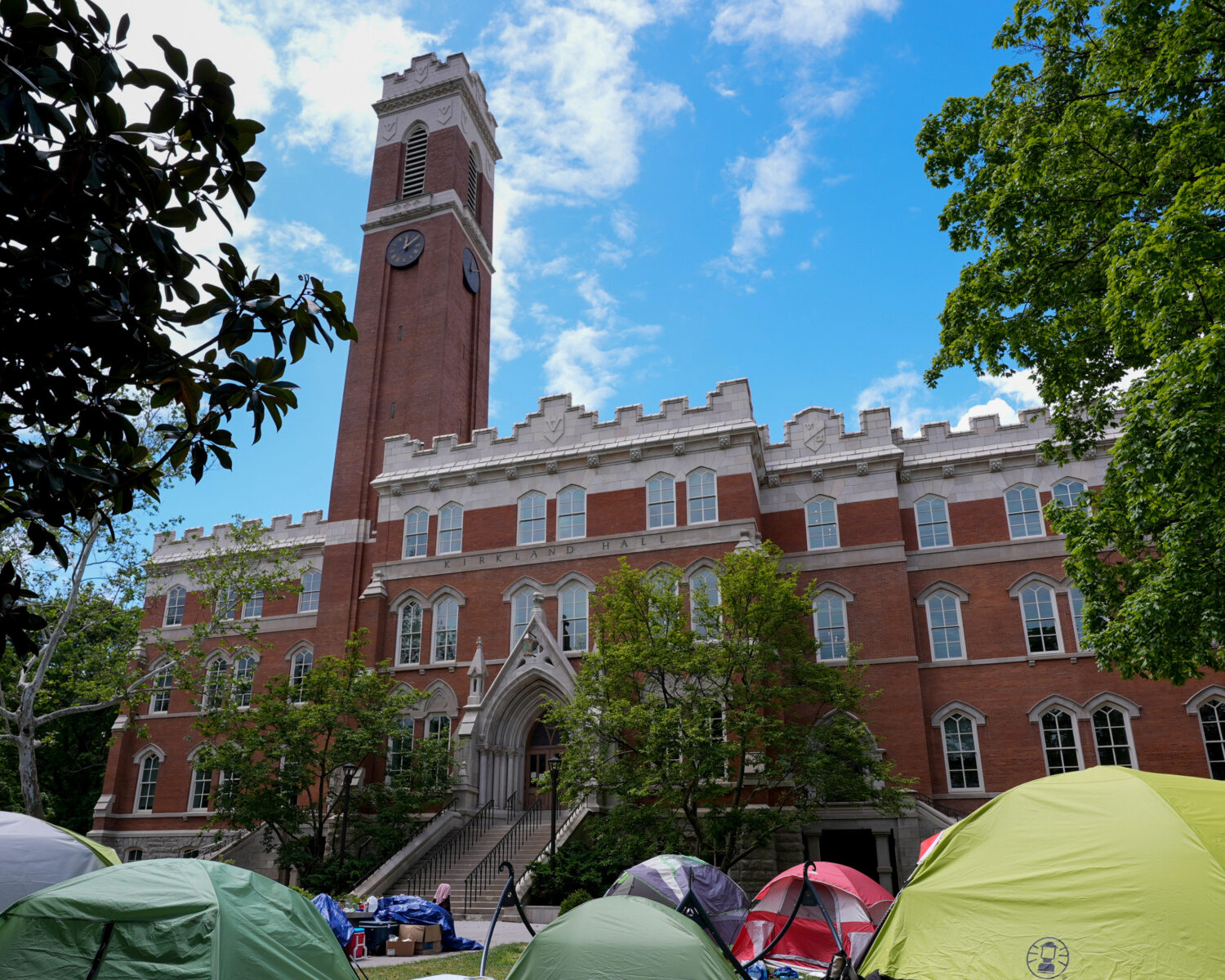 FILE - Pro-Palestinian supporters continue their encampment protest on Vanderbilt University campus...