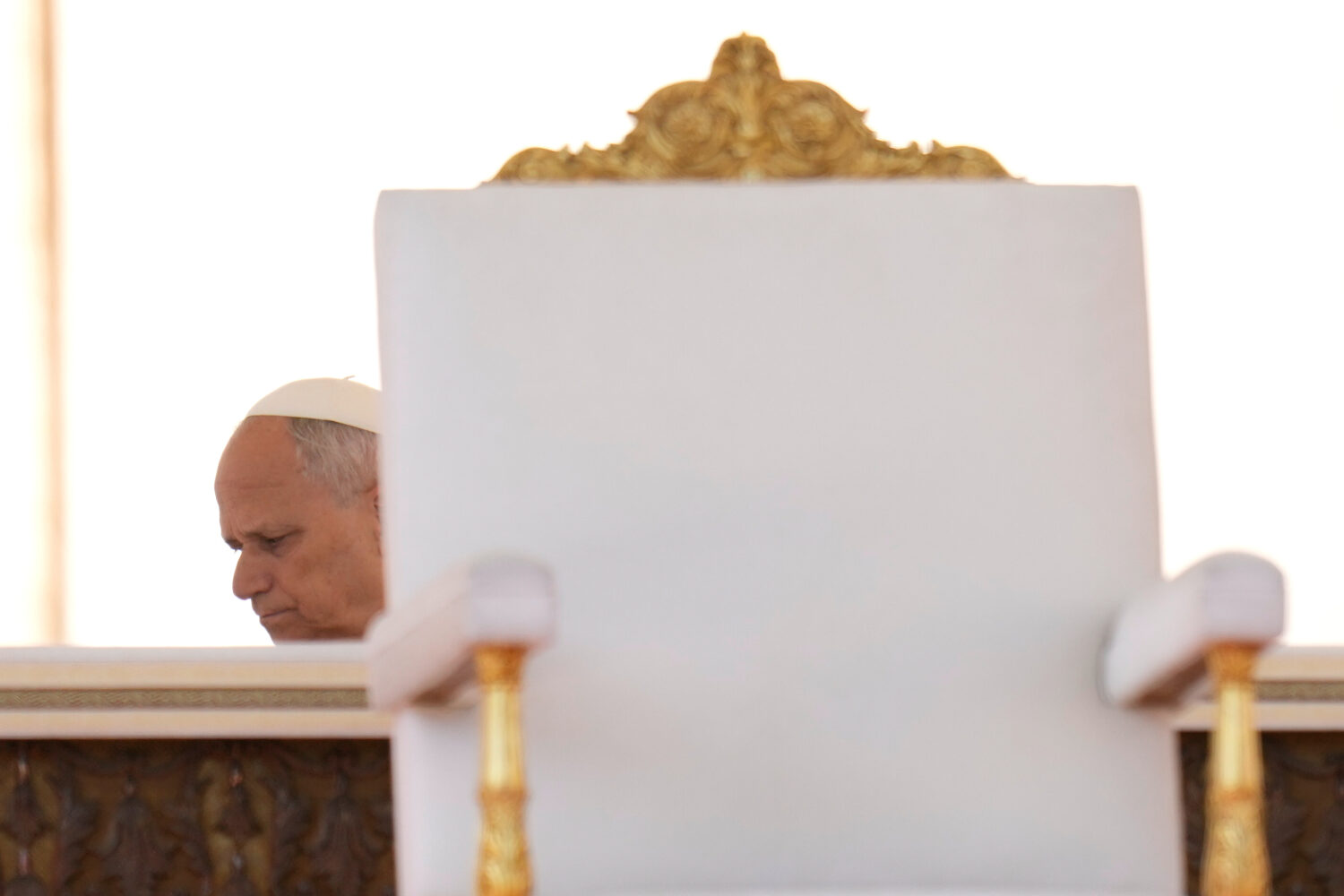Pope Leo XIV arrives for a Mass for the participants in the jubilee of ordained people in St. Peter...