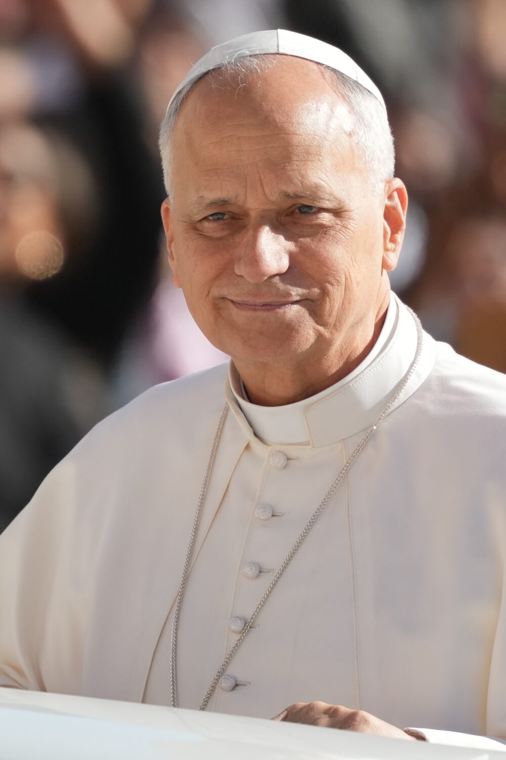 Pope Leo XIV arrives to hold an audience with the participants of the Jubilee of Missionaries and M...