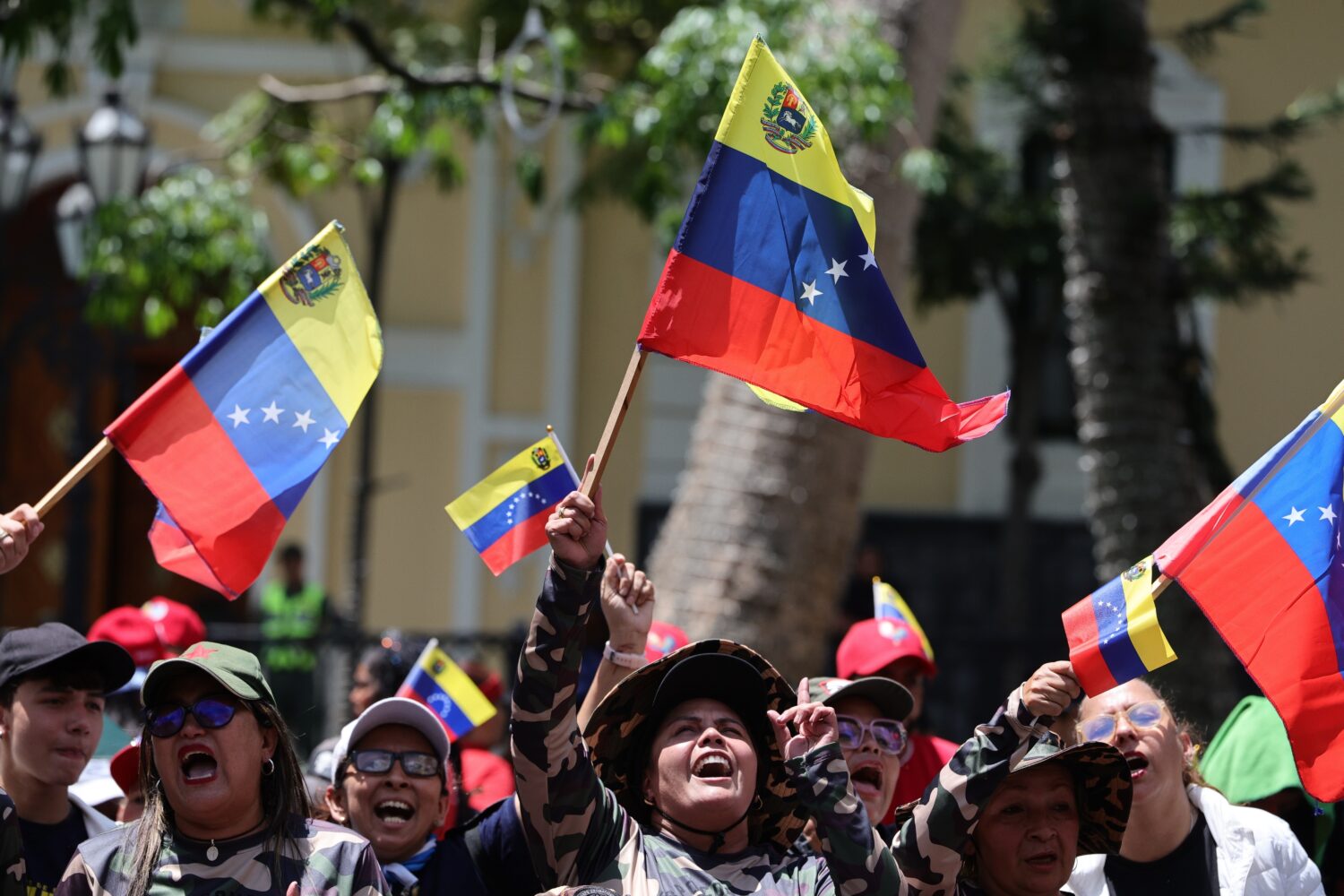 Members of Bolivarian militias gather for military exercises in Caracas, Venezuela, Saturday, Oct. ...