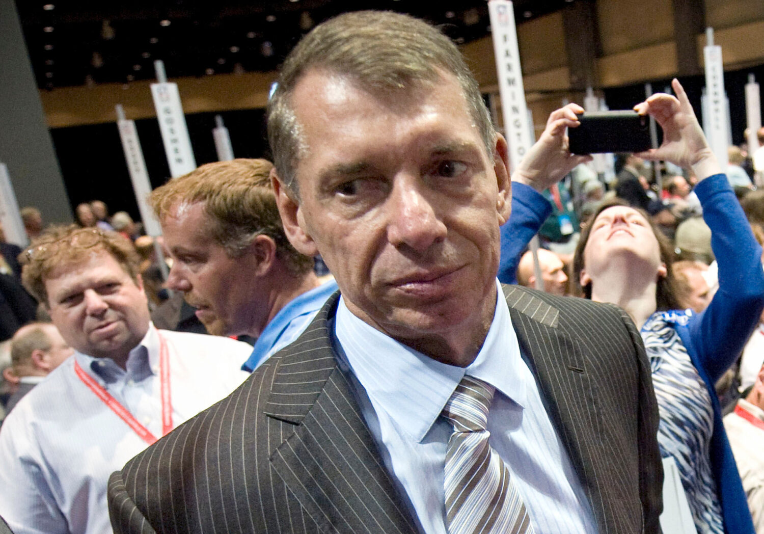 FILE - Vince McMahon attends the Republican state convention in Hartford, Conn., Friday, May 18, 20...