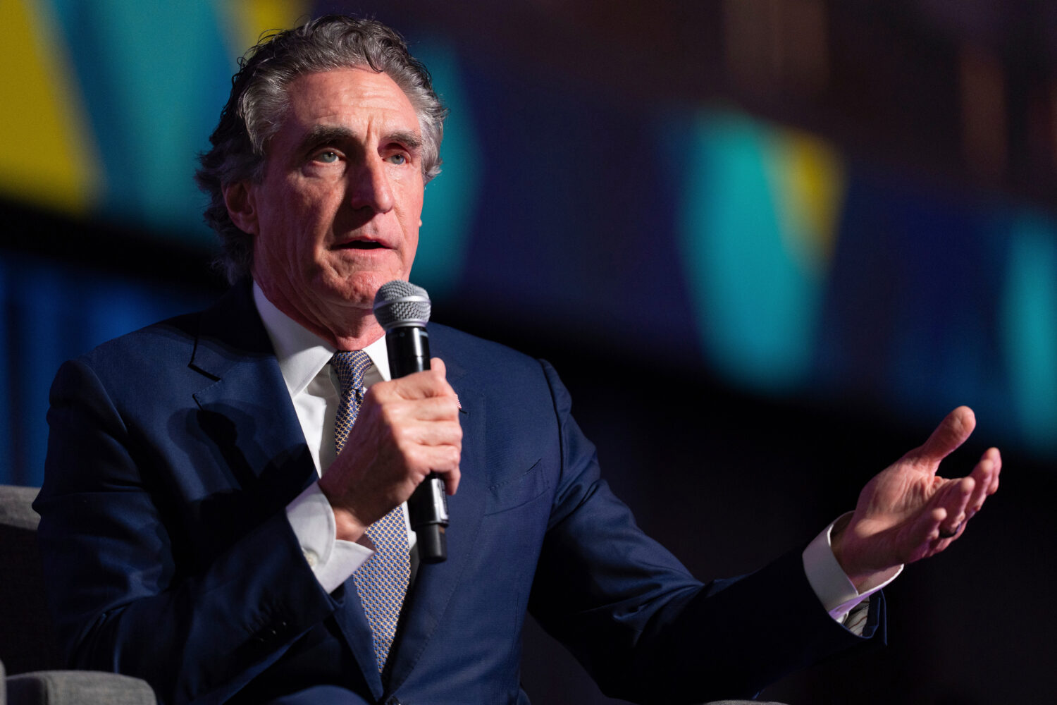 FILE - Interior Secretary Doug Burgum speaks during the annual Alaska Sustainable Energy Conference...