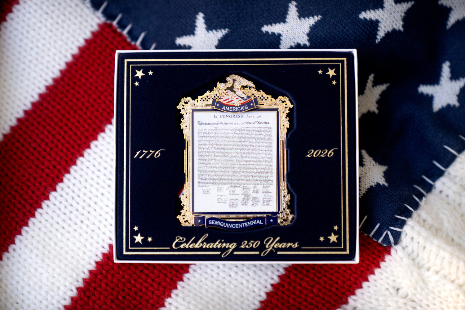 A commemorative ornament released by America250 as part of events leading up to the 250th anniversa...