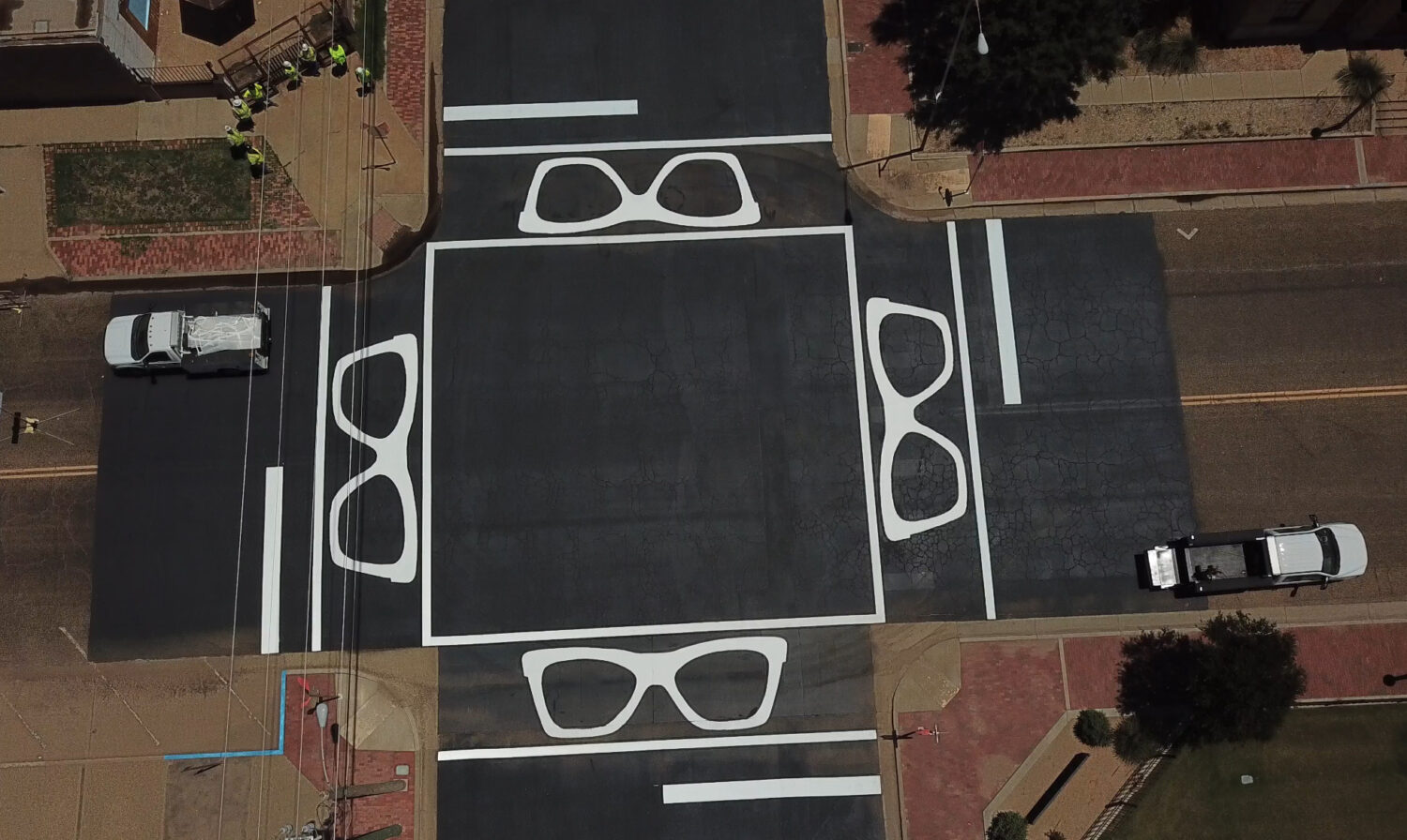 This photo provided by City of Lubbock on Friday, Nov. 14, 2025, shows the Buddy Holly Crosswalk in...