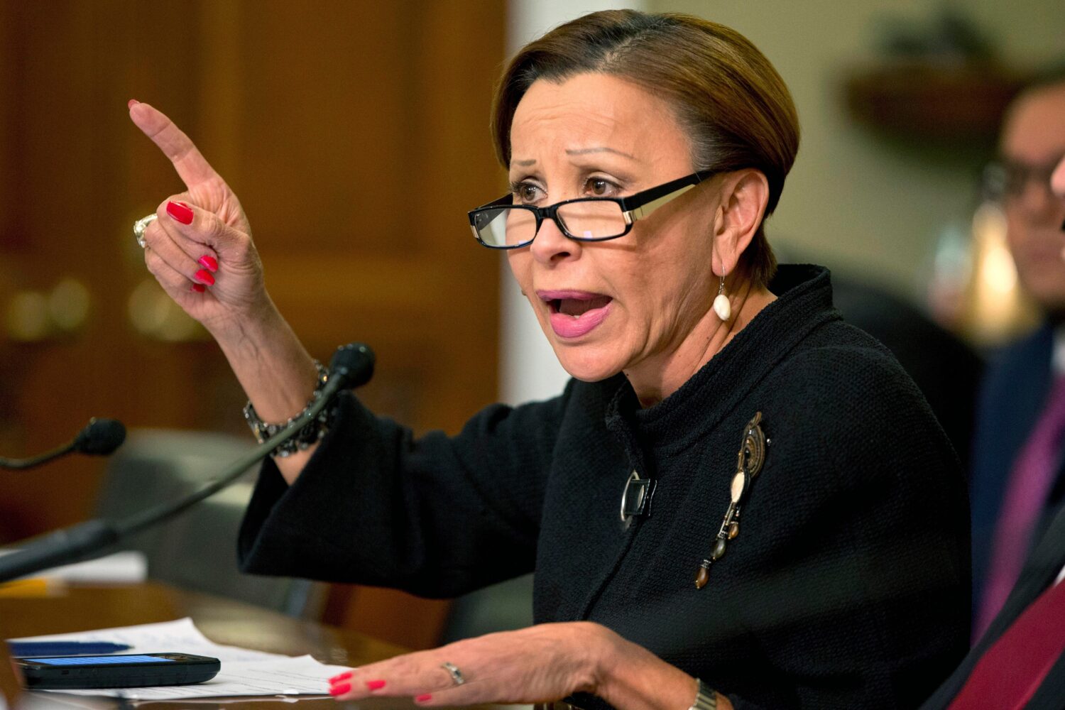FILE - Rep. Nydia Velazquez, D-N.Y. speaks on Capitol Hill on Jan 12, 2016, in Washington. (AP Phot...