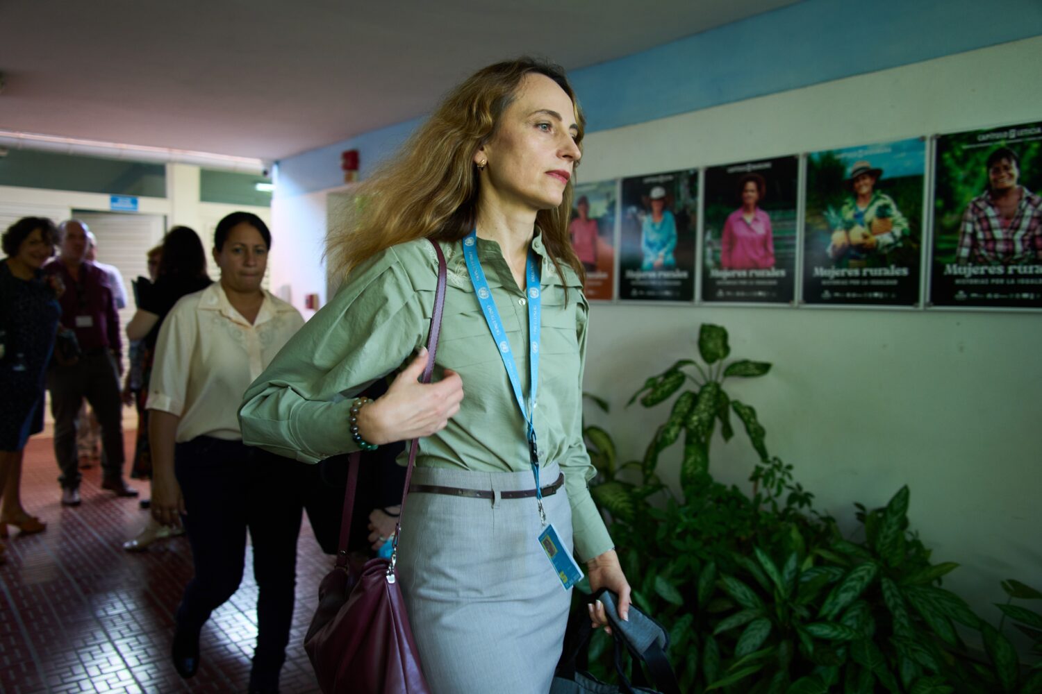 Special Rapporteur of the United Nations Human Rights Council Alena Douhan departs after attending ...