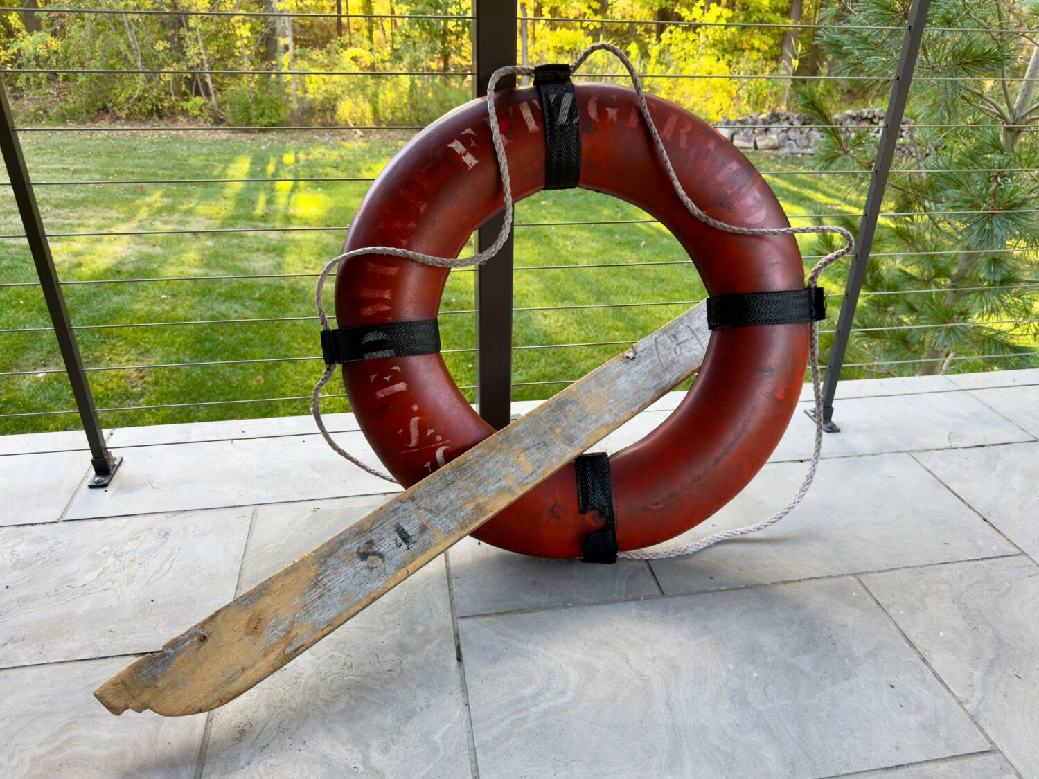 FILE - A rare life ring from the 1975 shipwreck of the Edmund Fitzgerald obtained by the state of M...