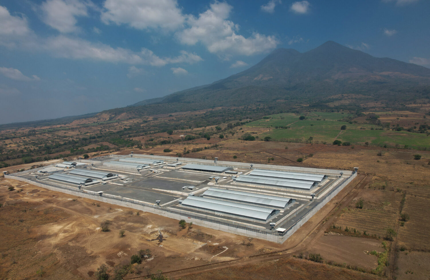 FILE - The mega-prison known as Detention Center Against Terrorism (CECOT) stands in Tecoluca, El S...