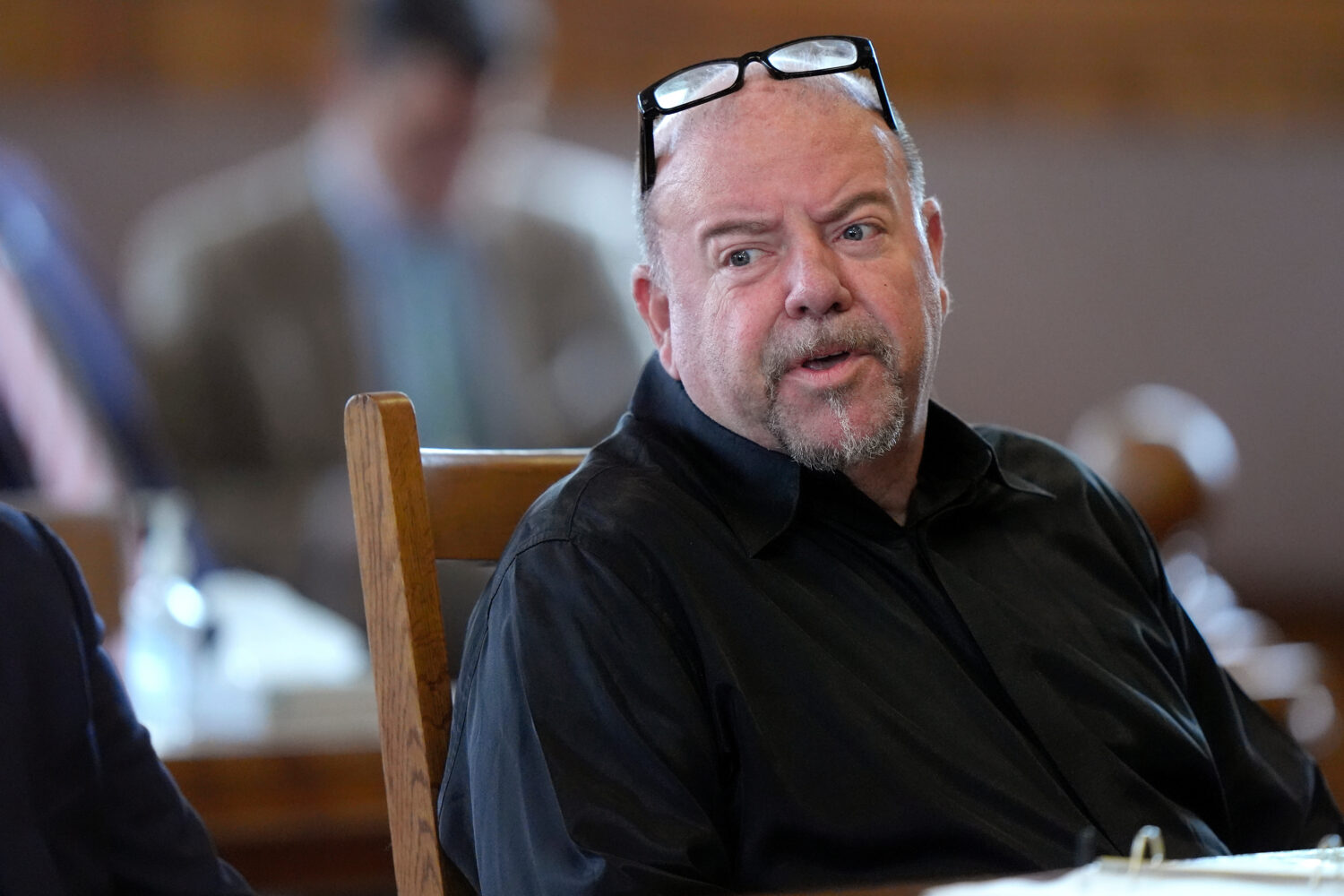 FILE - Steve Kramer sits in Superior Court on June 5, 2024, in Laconia, N.H., during his arraignmen...
