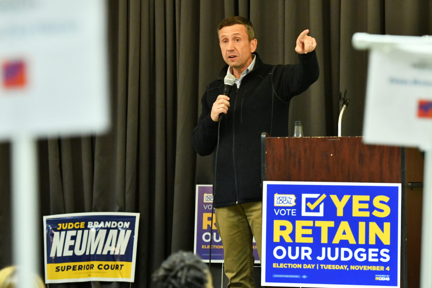 Democratic National Committee chairman Ken Martin speaks at a Lancaster County Democratic Party eve...