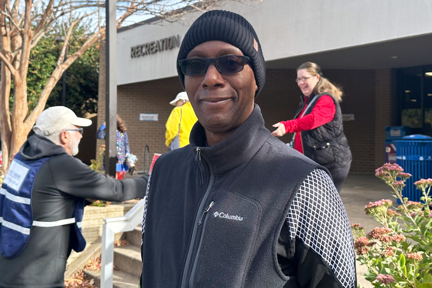 Alonzie Scott, a recently retired federal worker, is seen at an Arlington, Va., polling center on T...