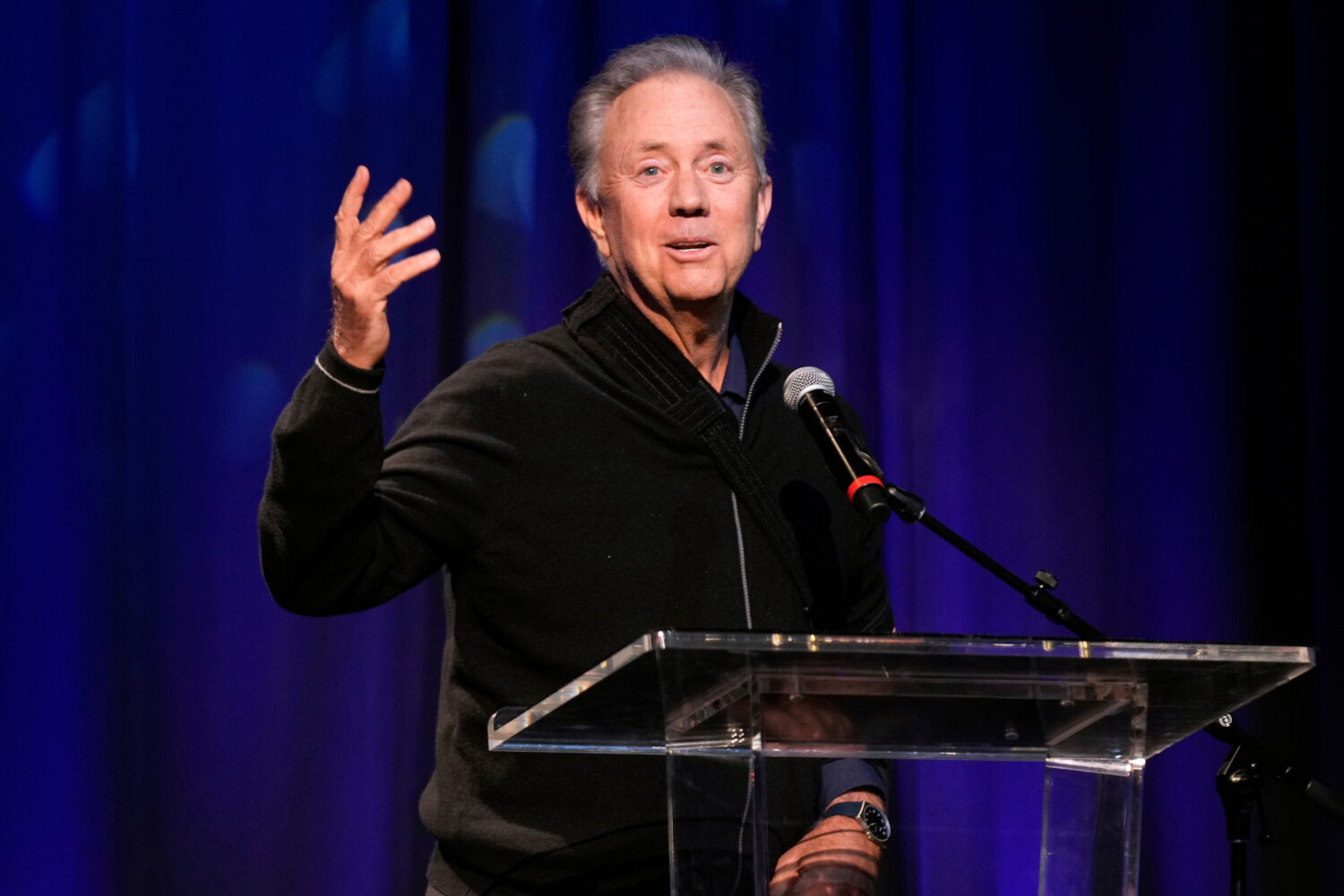 FILE - Connecticut Governor Ned Lamont talks during a ceremony for the presentation of the first Go...