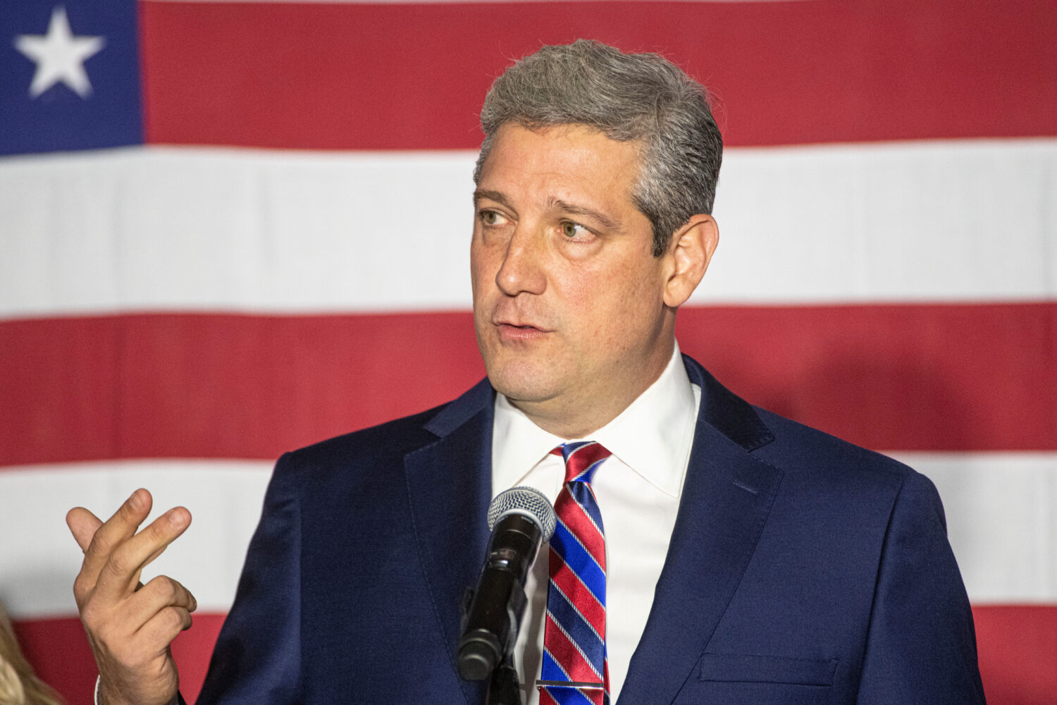 FILE - Democratic Senate candidate Tim Ryan, D-Ohio, gives his concession speech to Republican cand...