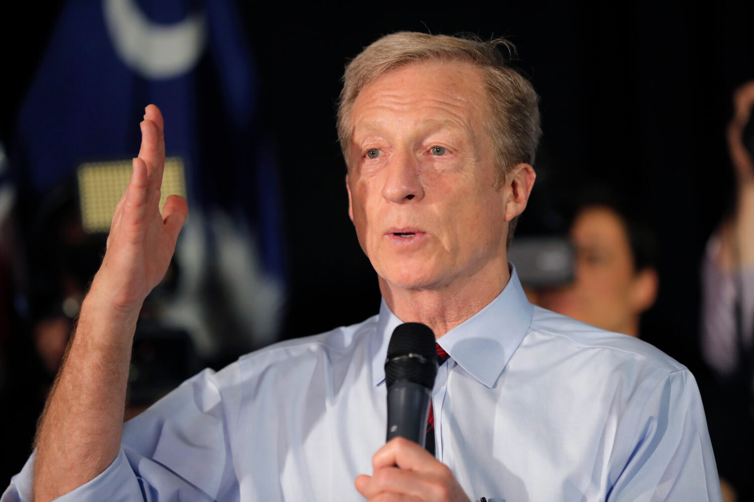 FILE - Democratic presidential candidate Tom Steyer speaks at a campaign event in Myrtle Beach, S.C...