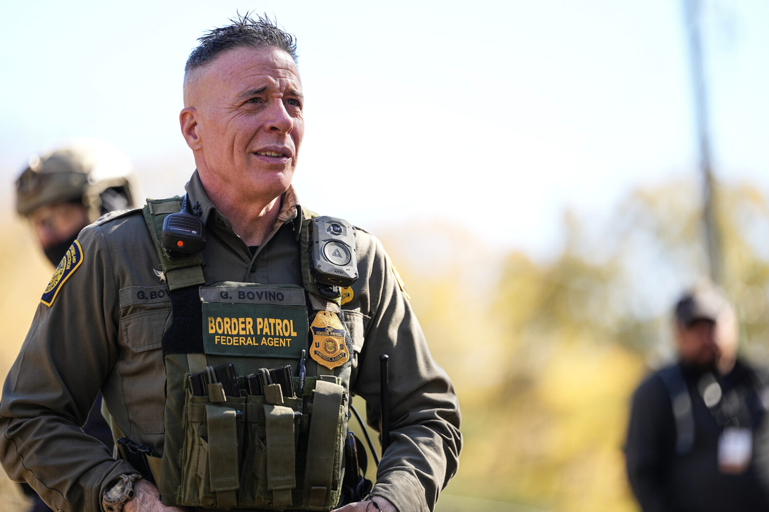 U.S. Border Patrol Commander at large Gregory Bovino looks on, Monday, Nov. 17, 2025, in Charlotte,...