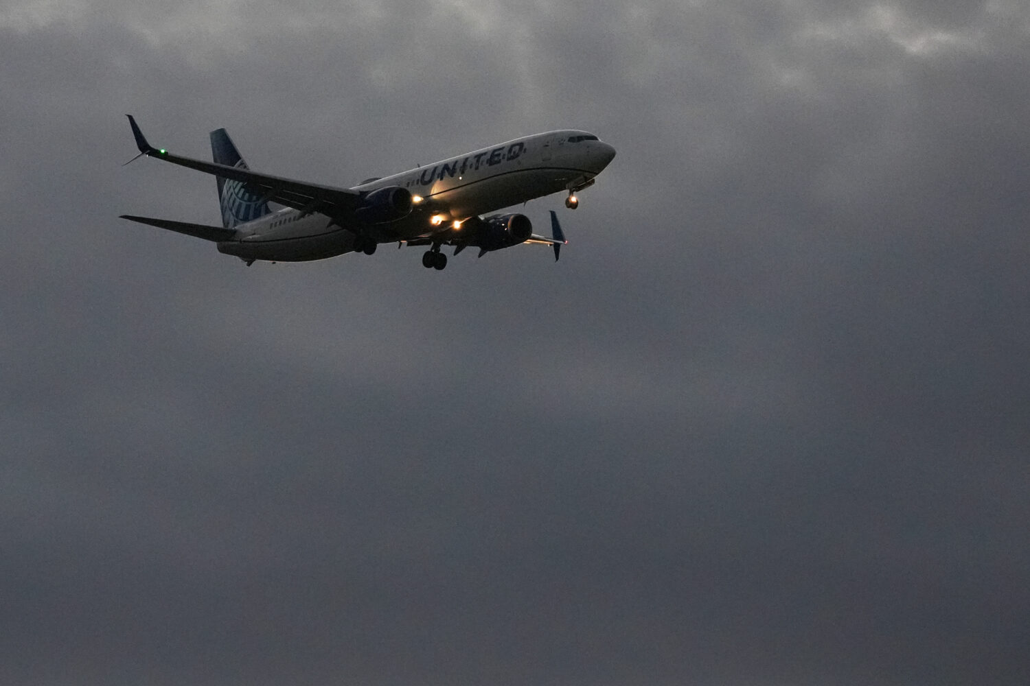 An United Airlines flight arrives at O'Hare International Airport in Chicago, Monday, Nov. 3, 2025....