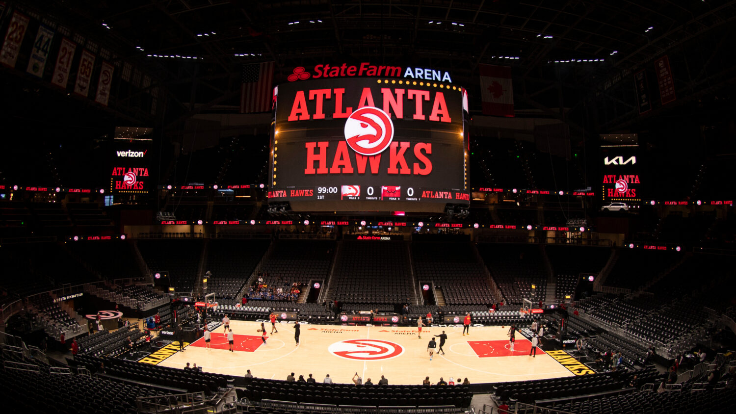 FILE - State Farm Arena is shown before an NBA basketball game between Atlanta Hawks and the Chicag...