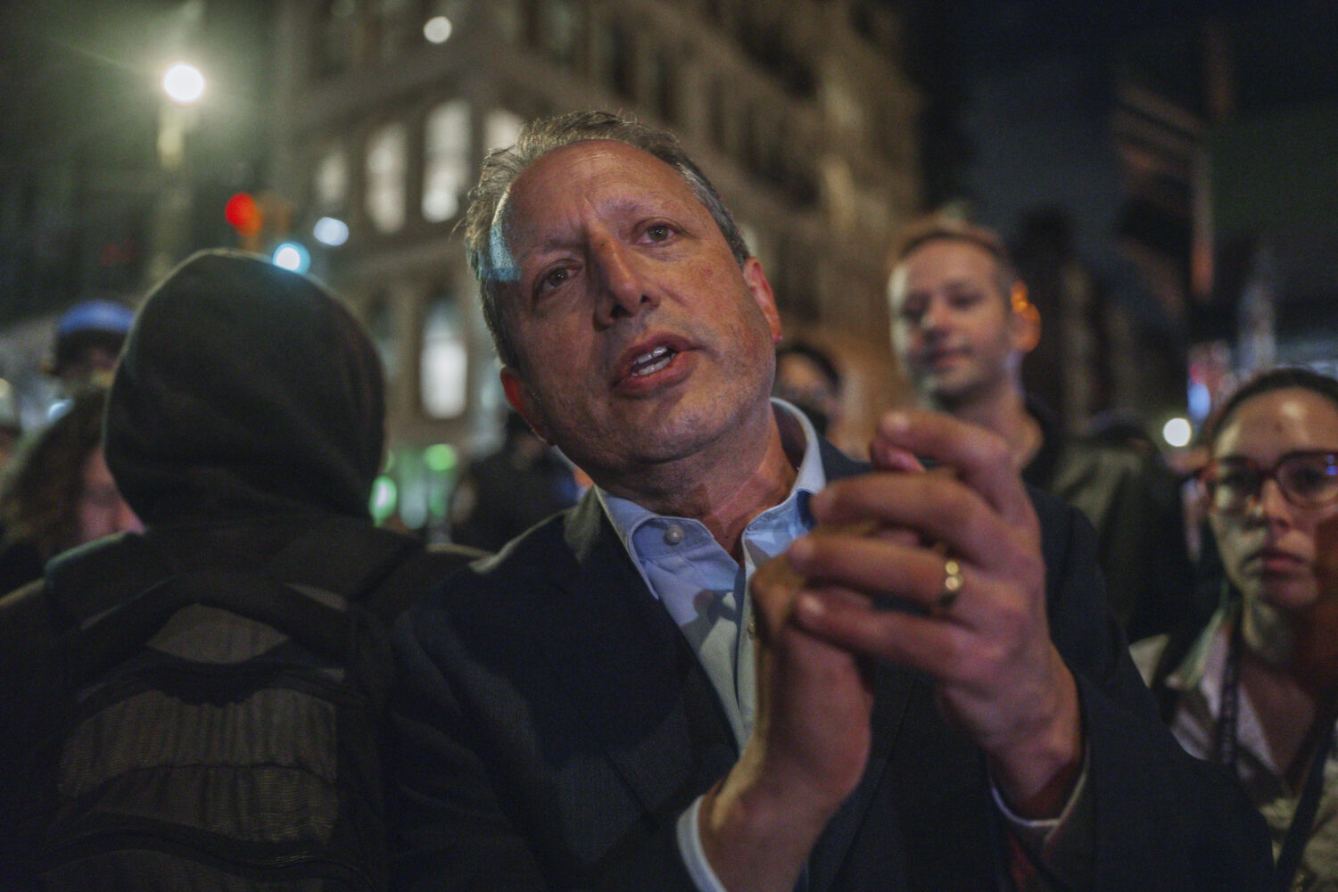 New York City Comptroller Brad Lander participates a protest against immigration crackdown in the a...