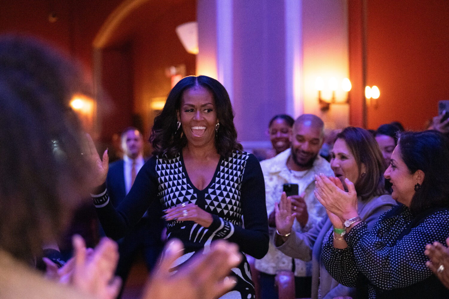 Former first lady Michelle Obama speaks about her new book "The Look" during an event at Sixth and ...