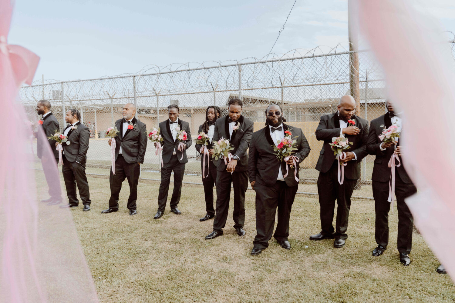 This photo provided by God Behind Bars shows prisoners at the Louisiana State Penitentiary before a...