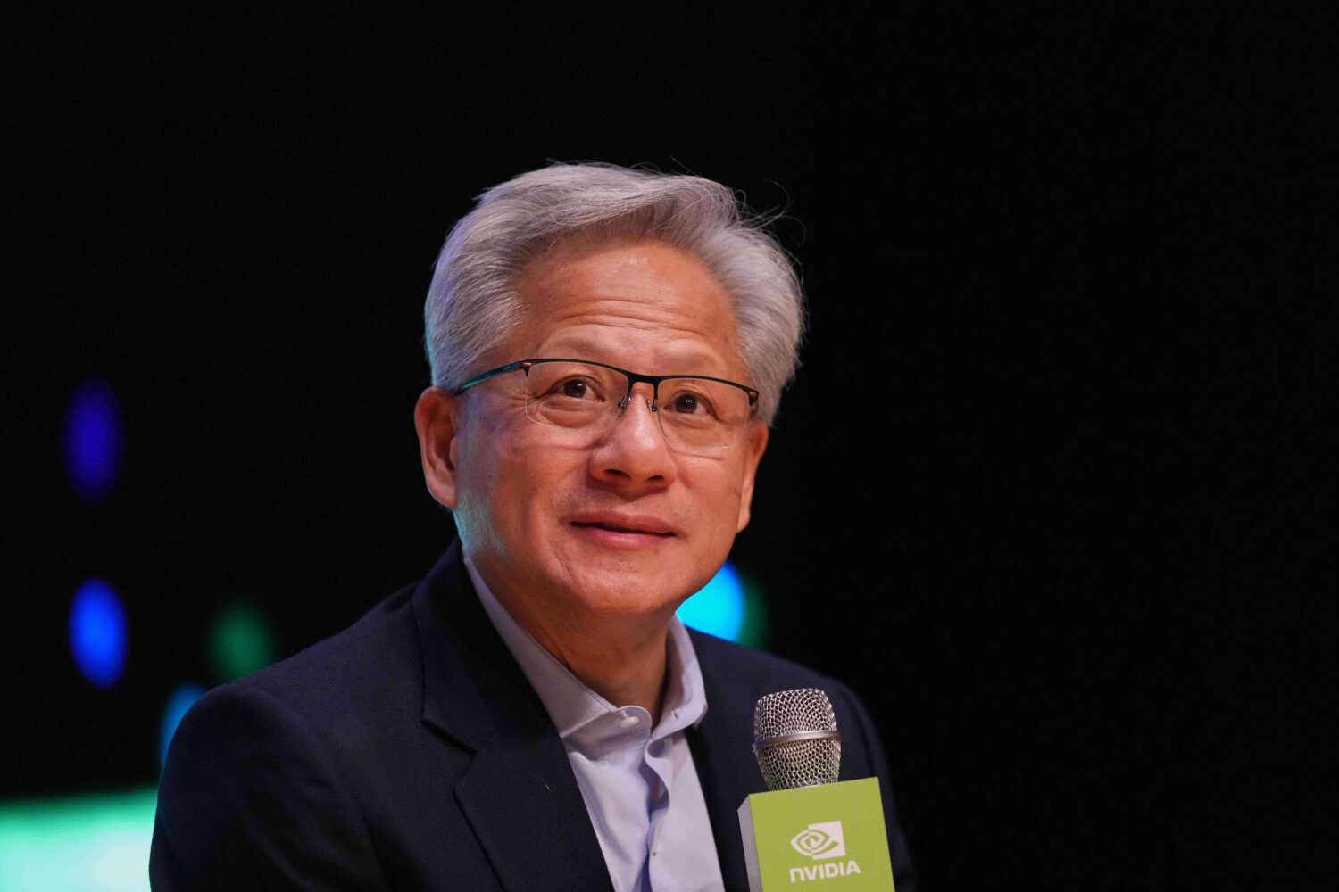 Nvidia CEO Jensen Huang speaks during a press conference at the Asia-Pacific Economic Cooperation (...