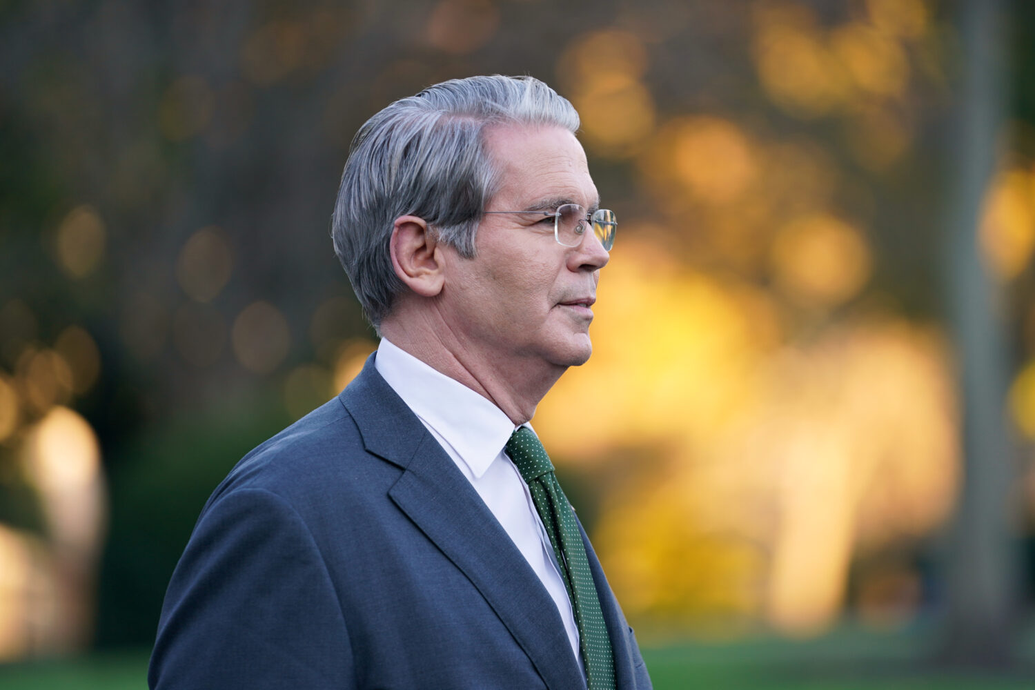 U.S. Secretary of the Treasury Scott Bessent speaks to reporters at the White House, Wednesday, Nov...
