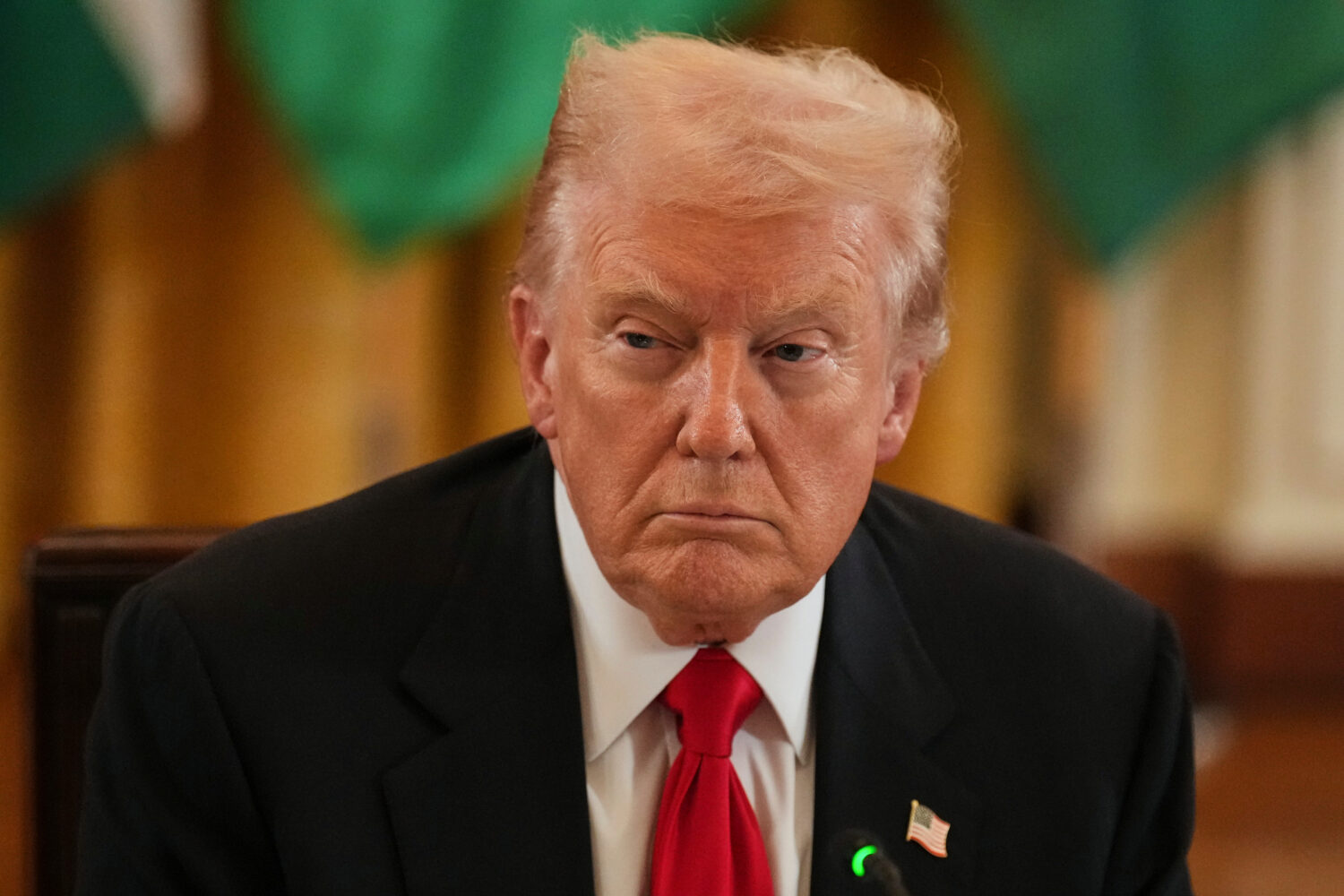 President Donald Trump attends a dinner with leaders from countries in Central Asia, Thursday, Nov....
