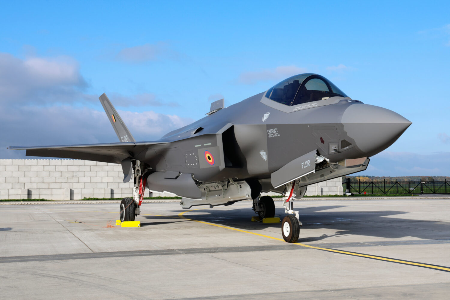FILE - An F-35A Lightning II sits on the runway at the Florennes Airbase in Florennes, Belgium, Oct...