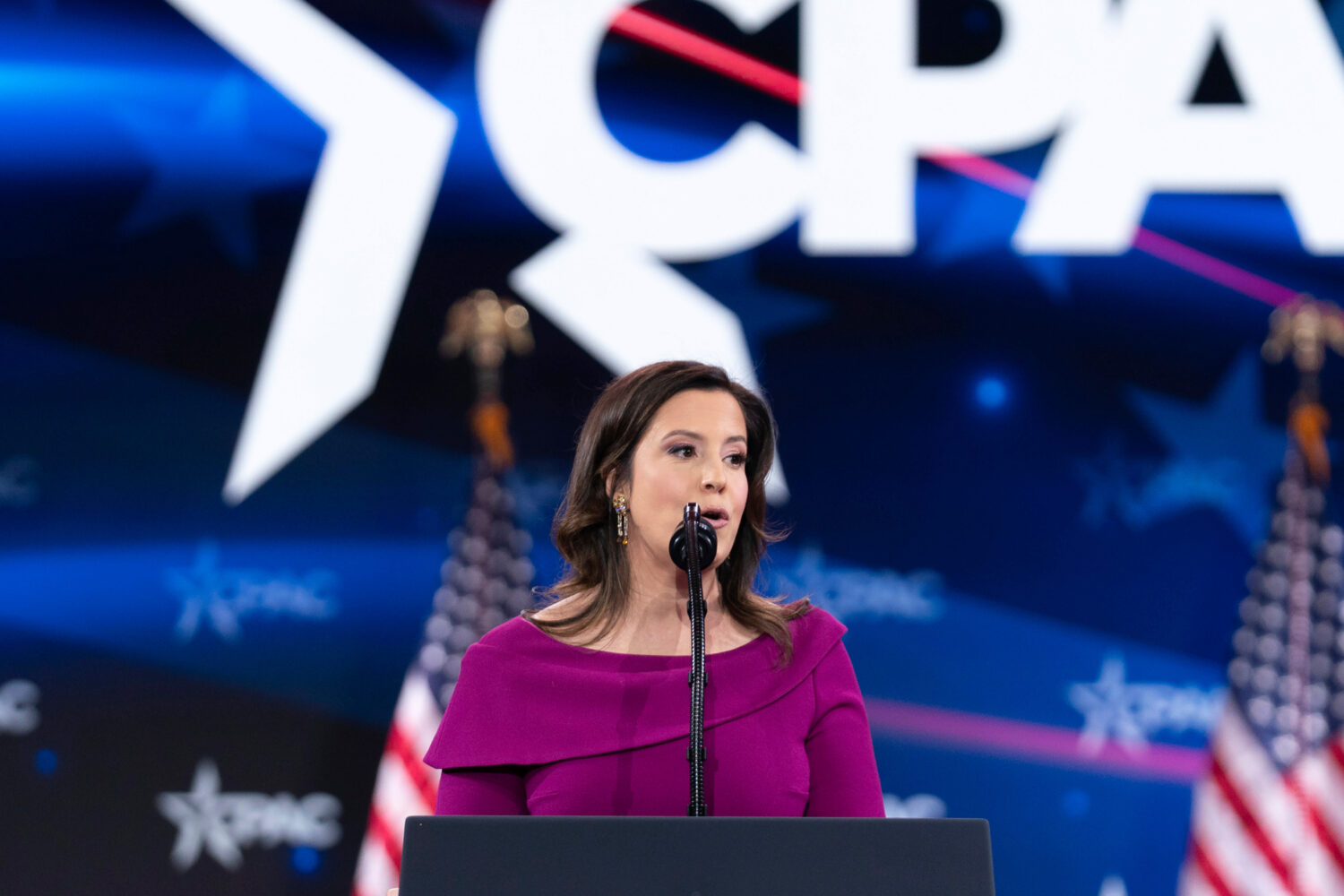 FILE - Rep. Elise Stefanik, R-NY., speaks at the Conservative Political Action Conference, CPAC, at...
