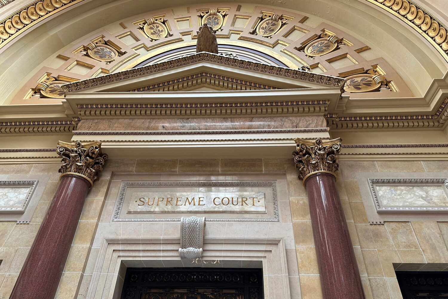 FILE - The entrance to the Wisconsin Supreme Court chambers is seen in the state Capitol in Madison...