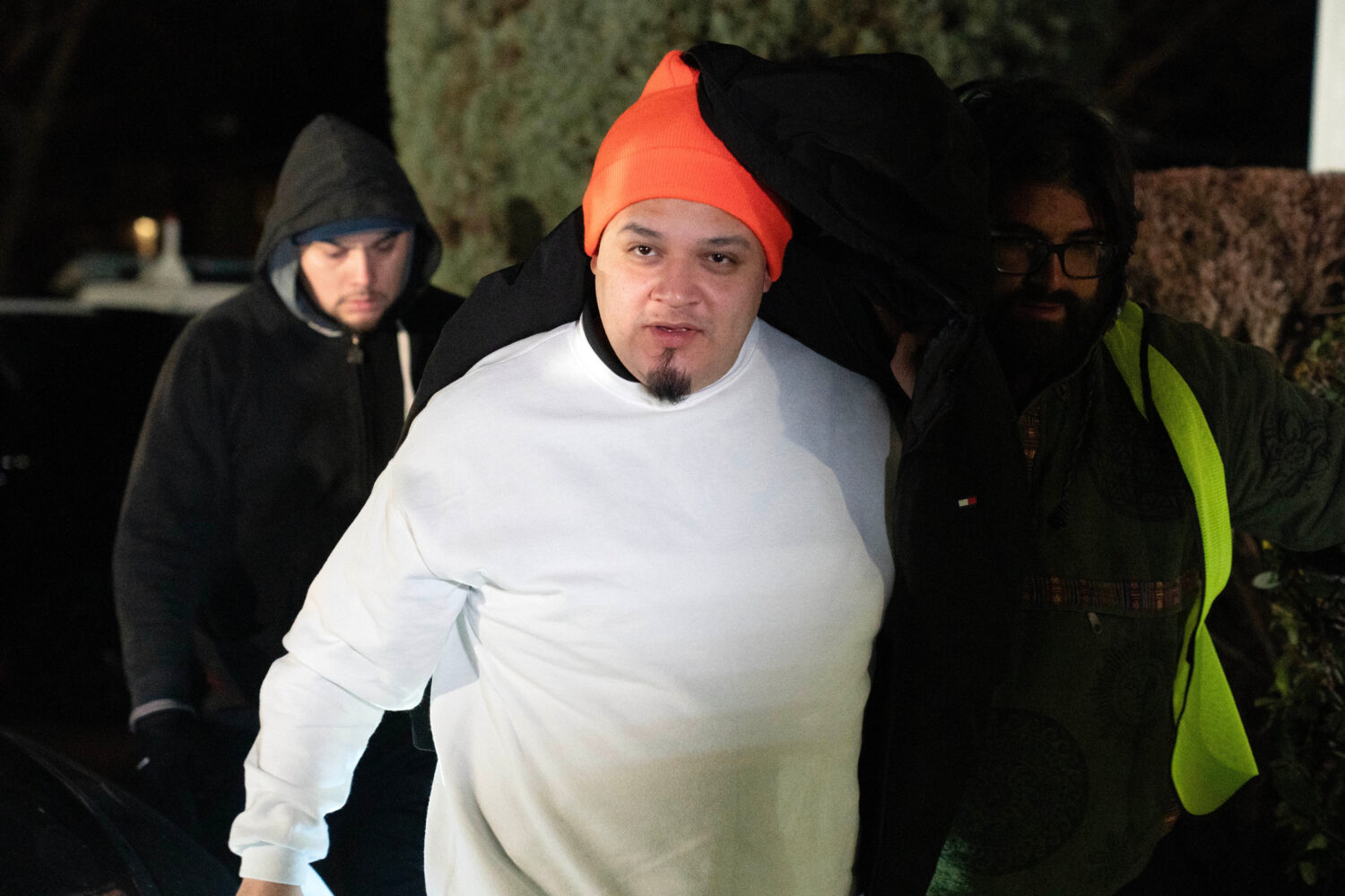 Kilmar Abrego García arrives to his home in Beltsville, Md., Thursday, Dec. 11, 2025, after being ...