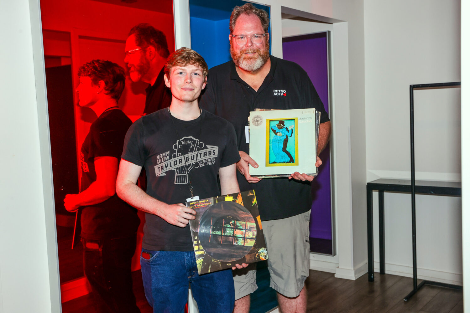 This photo provided by Mel D. Cole shows Carson Bispels, left, posing for a photo with his father, ...