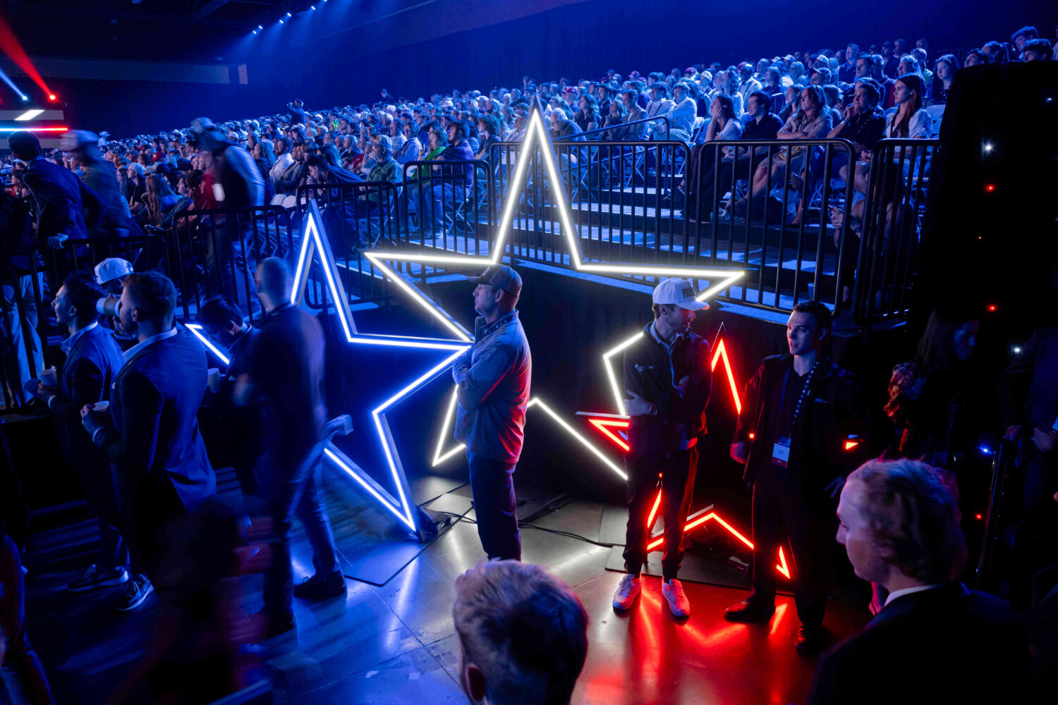Attendees line up for the VIP section during Turning Point USA's AmericaFest 2025, Thursday, Dec. 1...