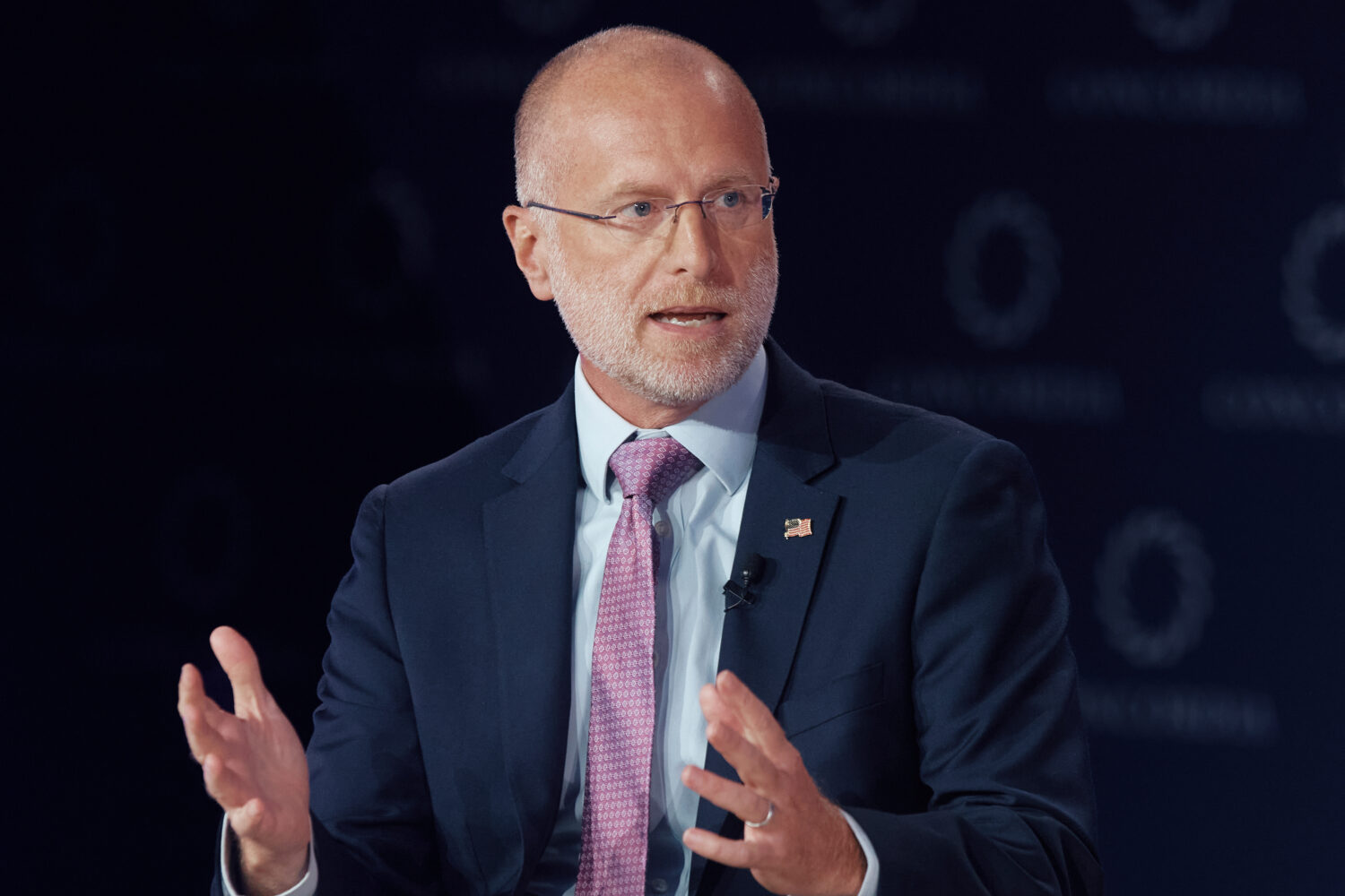 FILE - Federal Communications Commission chairman Brendan Carr speaks during the Concordia Annual S...
