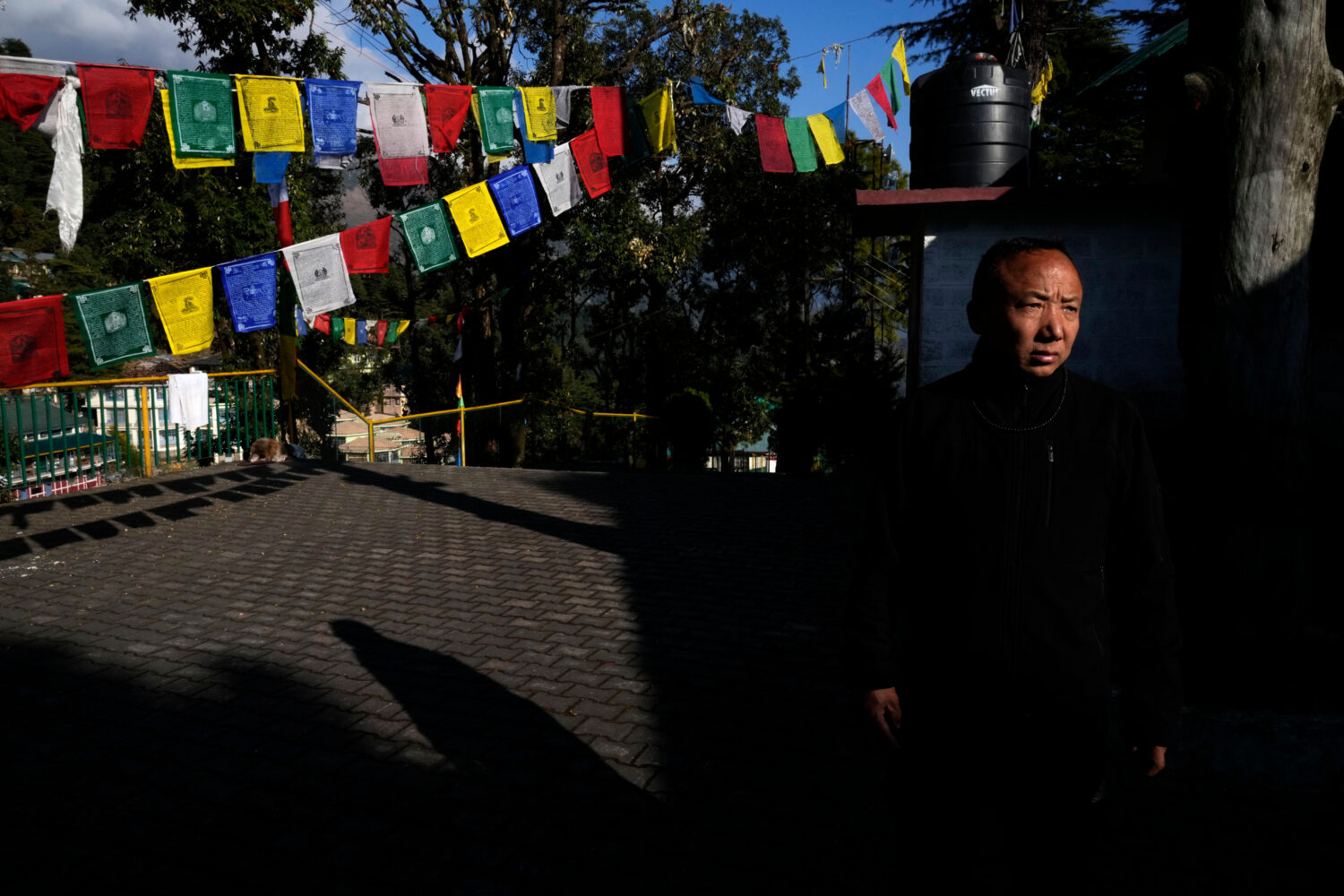Sonam Tashi takes a walk in a temple at the Tibetan Children's Village school in Mcleodganj near Dh...