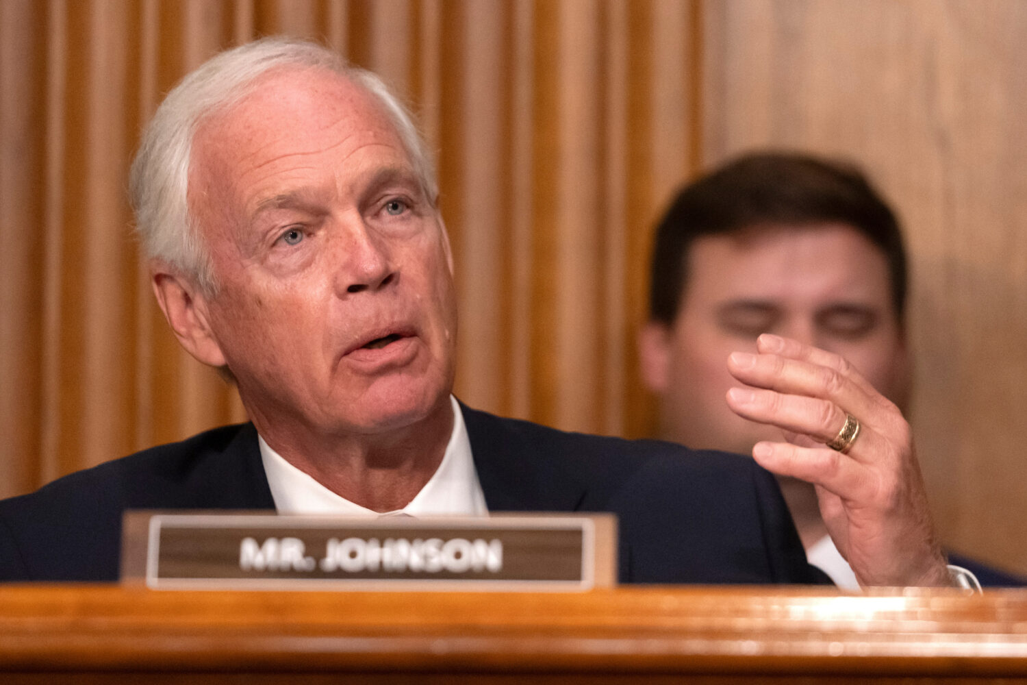 FILE -Sen. Ron Johnson, R-Wis., speaks as Secretary of Health and Human Services Robert F. Kennedy ...