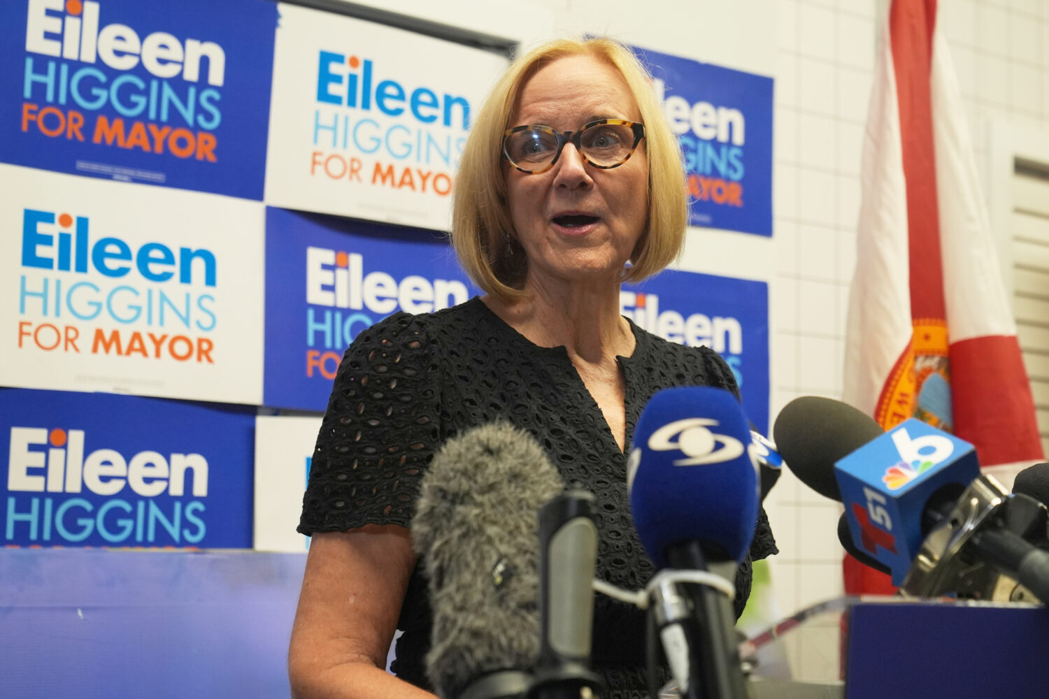 Miami mayor-elect Eileen Higgins speaks at her campaign headquarters Wednesday, Dec. 10, 2025, in M...