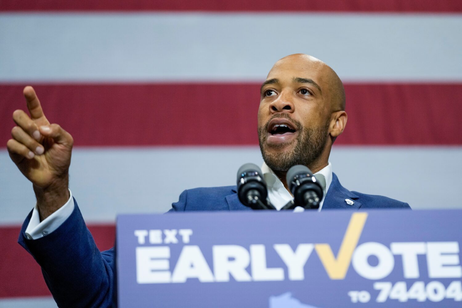 FILE - Wisconsin U.S. Senate candidate Mandela Barnes speaks at a rally Oct. 29, 2022, in Milwaukee...
