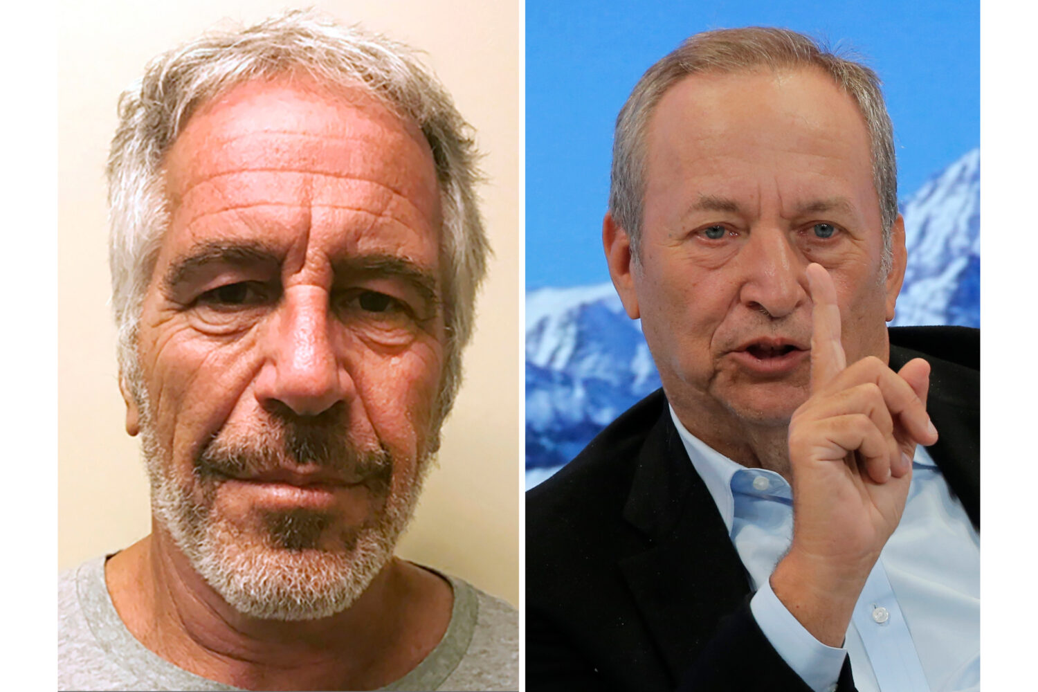 FILE - This combo shows Jeffrey Epstein, left, and U.S. economist Larry Summers. (New York State Se...