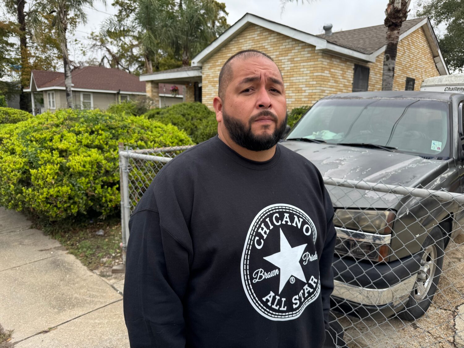 Juan Anglin, who watched federal agents chase his step-daughter Jacelynn Guzman, a 23-year-old U.S....