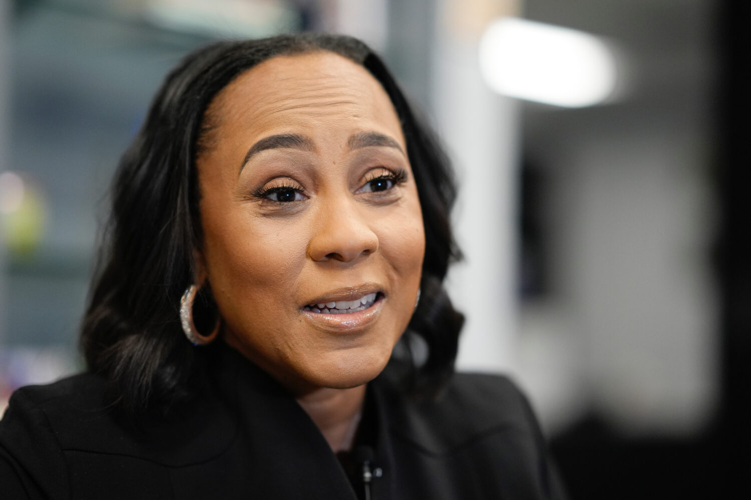 FILE - Fani Willis, district attorney of Fulton County, speaks during an interview, Oct. 22, 2024, ...