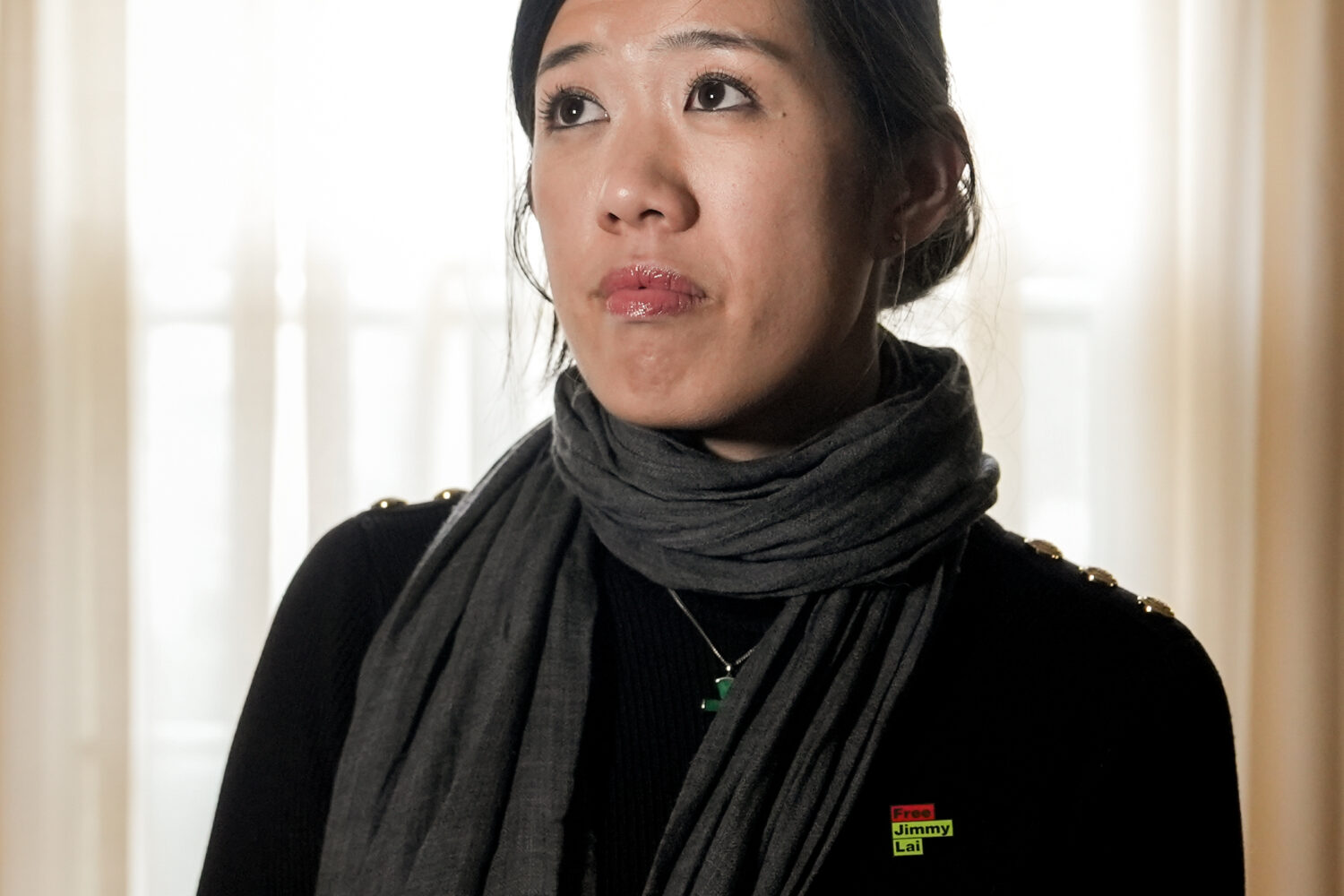 Claire Lai, daughter of Jimmy Lai, poses for a portrait, Monday, Dec. 15, 2025, in Washington. (AP ...