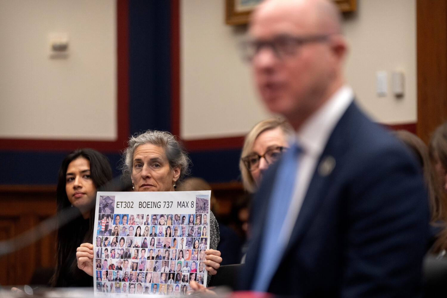 Nikita Joy of the Foundation for Aviation Safety, left, and Nadia Milleron of Sheffield, Mass., who...
