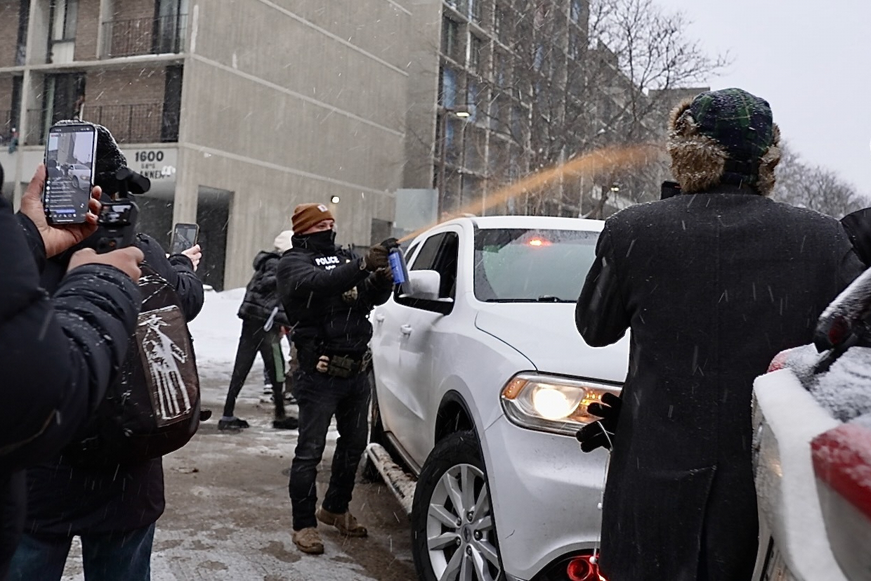 Activists confronted a group of Immigration and Customs Enforcement officers in the largely Somali ...