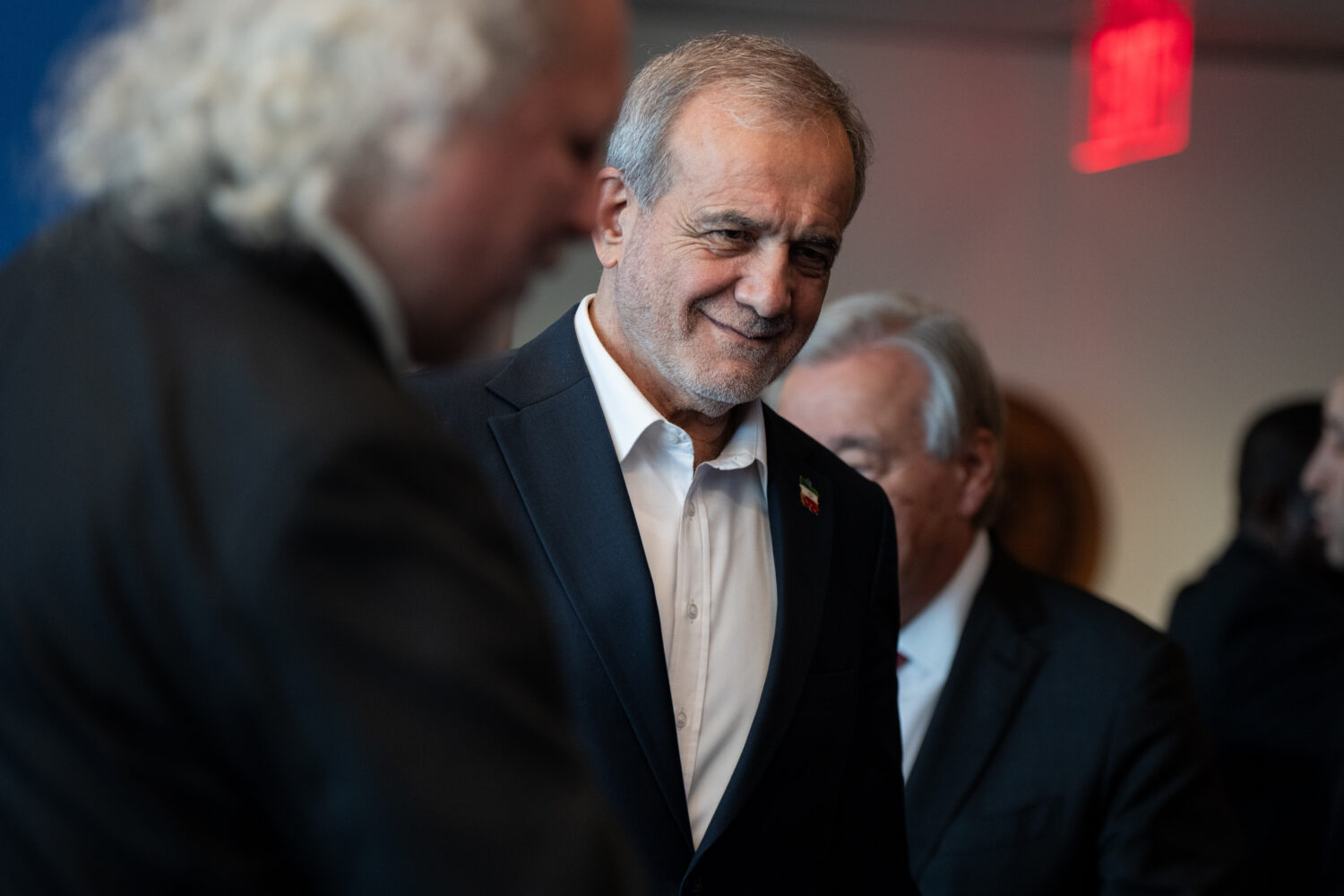 FILE - Masoud Pezeshkian, the President of Iran, attends the United Nations General Assembly at Uni...